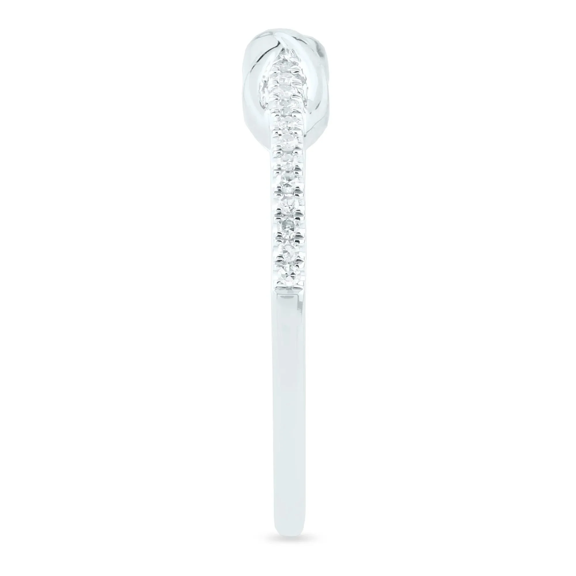 1/10 CT. Tw. Diamond Infinity Ring 14K White Gold Size 8 1.5mm - Image 3