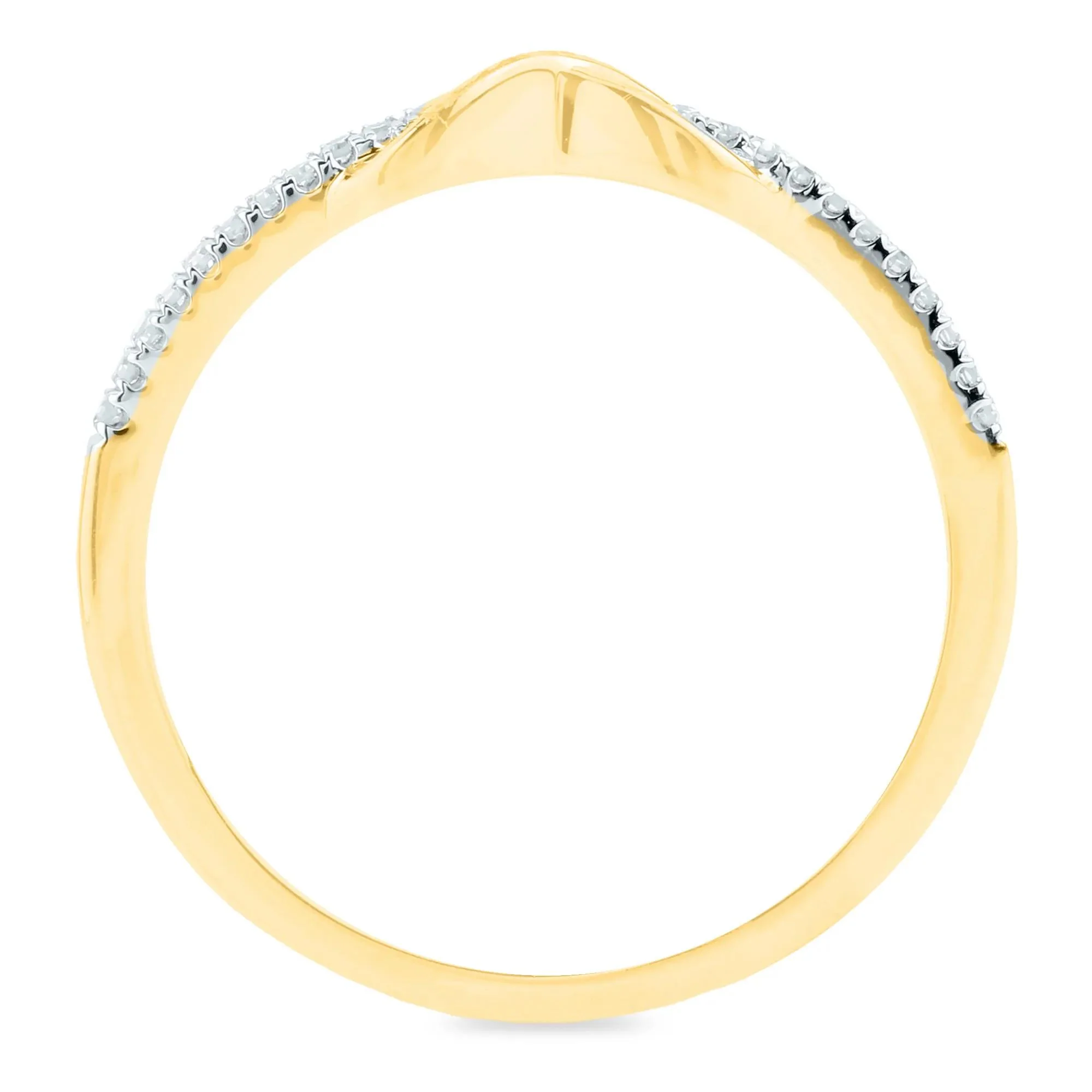 1/10 CT. Tw. Diamond Infinity Ring 14K Yellow Gold Size 7.5 1.5mm - Image 2