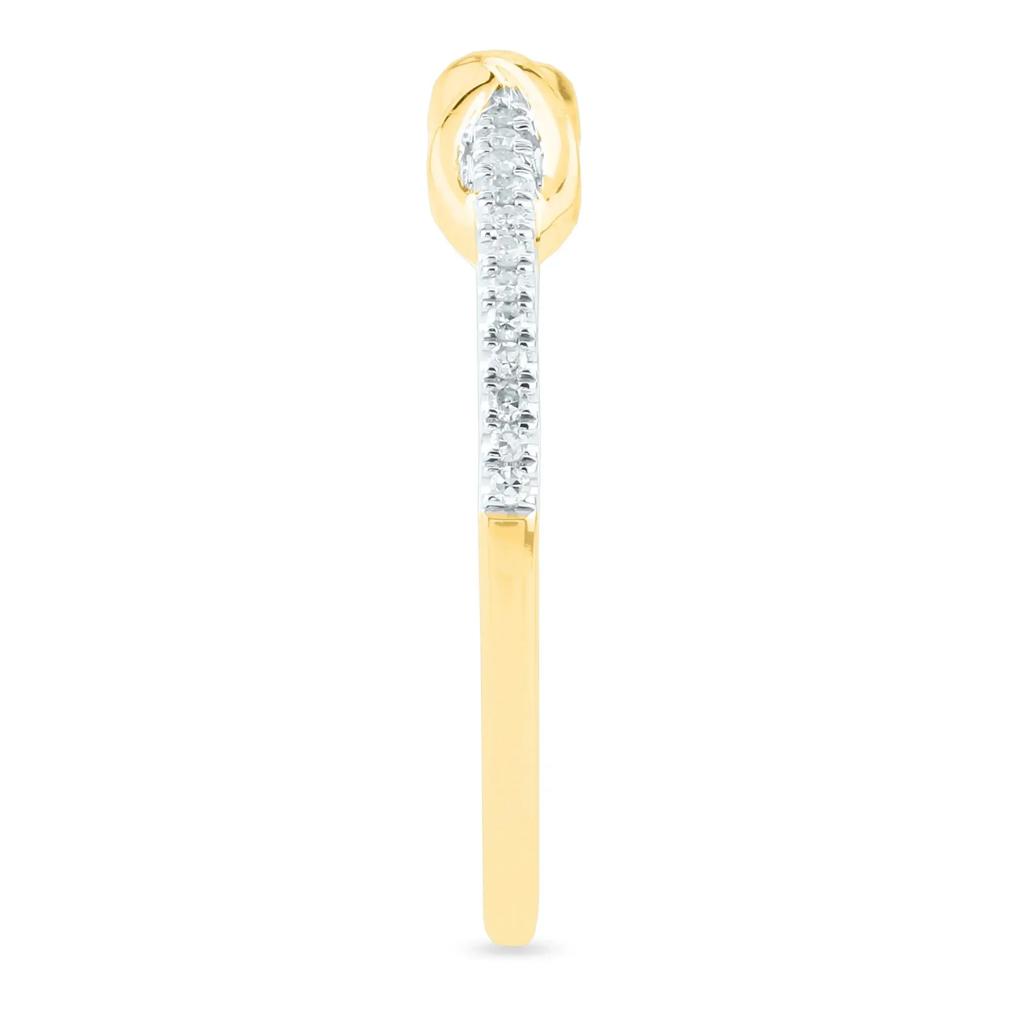 1/10 CT. Tw. Diamond Infinity Ring 14K Yellow Gold Size 8 1.5mm - Image 3