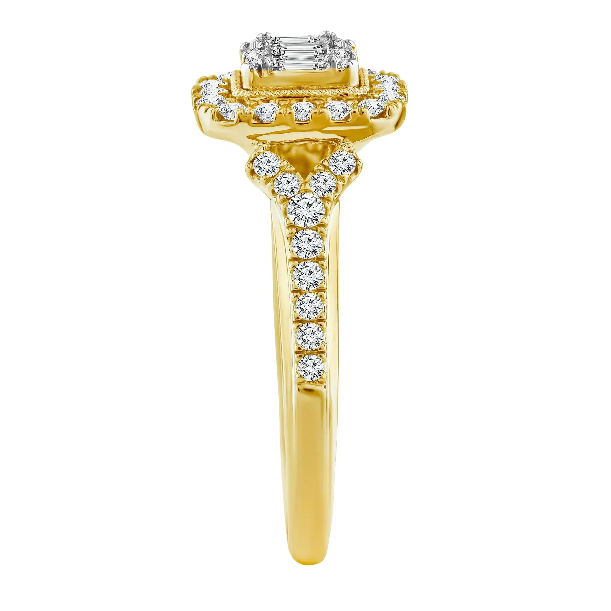 5/8 CT. Tw. Diamond Composite Engagement Ring 14K Yellow Gold Round Brilliant Cut Size 8.5 2.5mm - Image 3