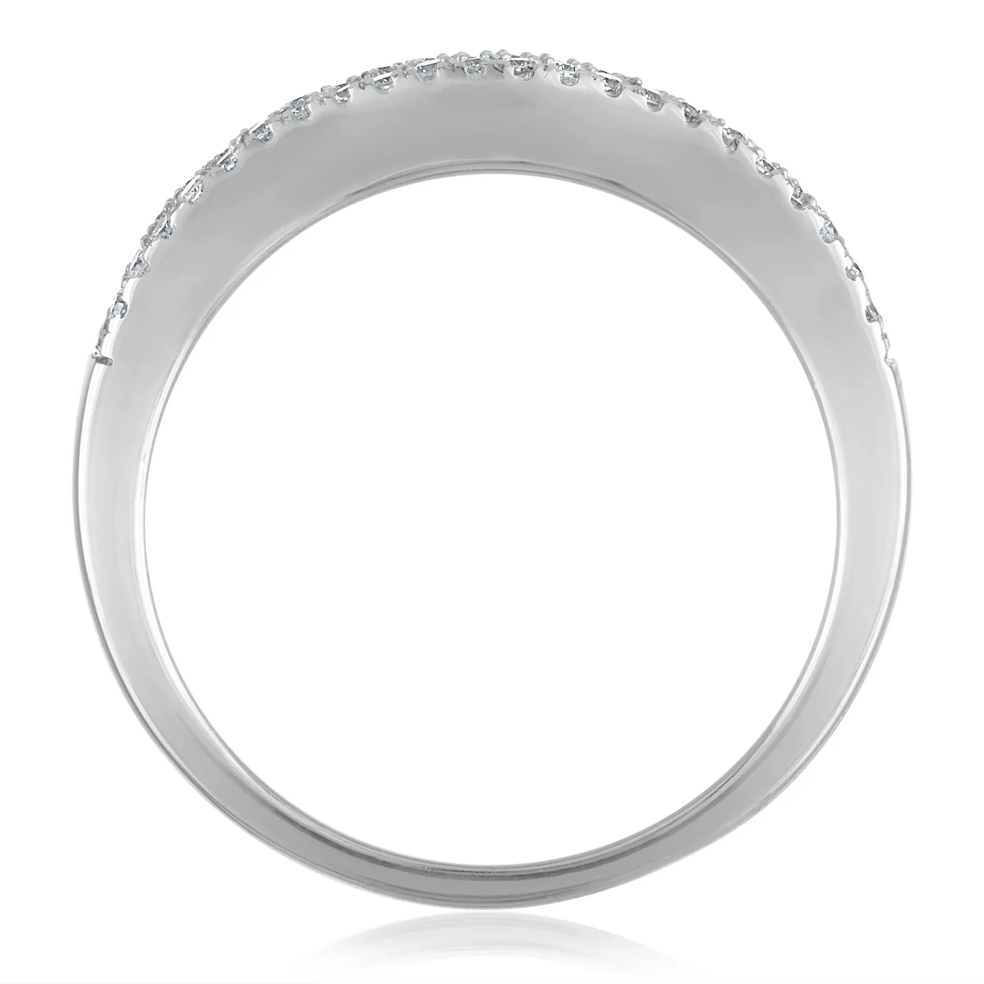 5/8 CT. Tw. Diamond Band Ring 14K White Gold Round Brilliant Cut Size 7 2.5mm - Image 2