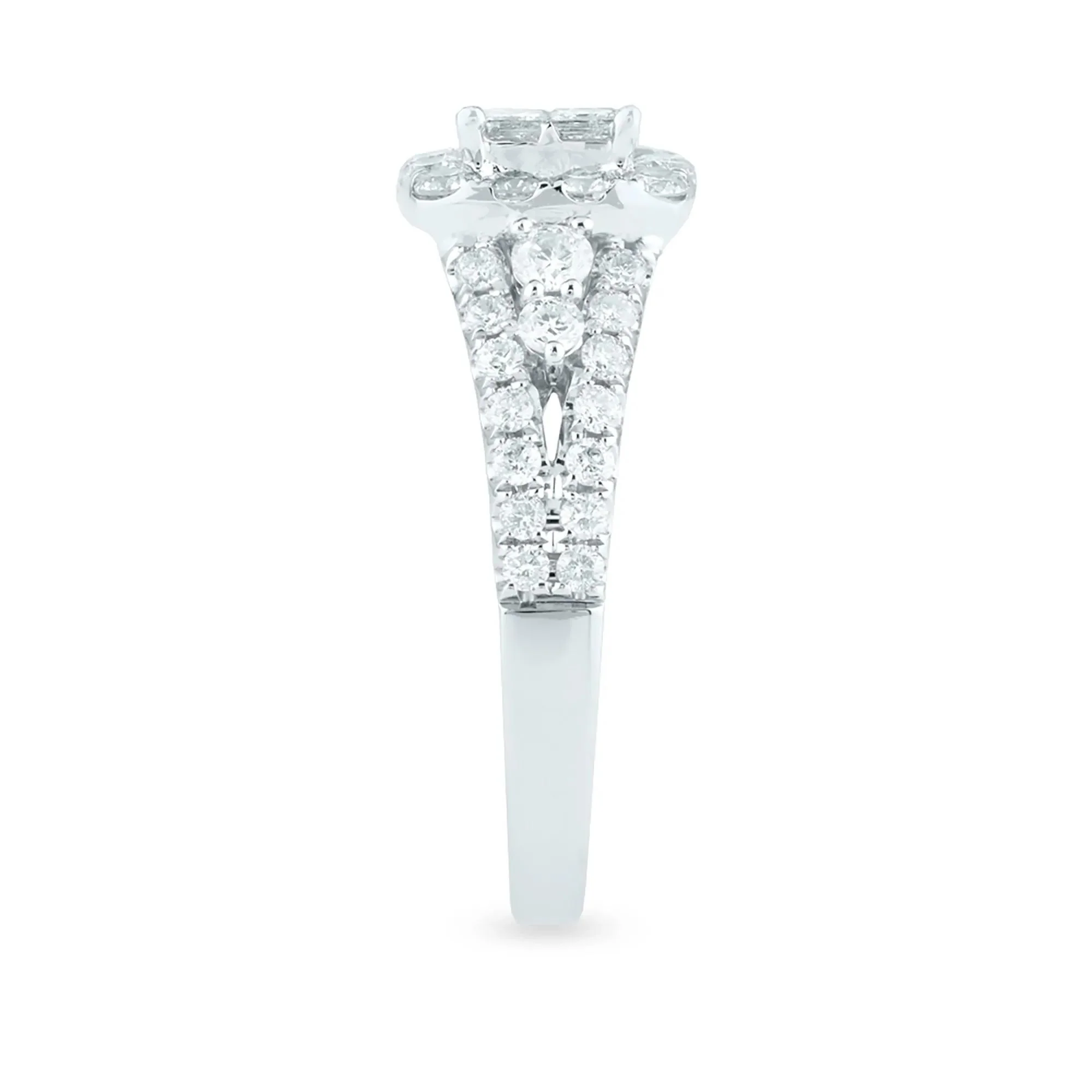 1/4 CT. Tw. Diamond Composite Engagement Ring 14K White Gold Round Brilliant Cut Size 8.5 2.5mm - Image 3