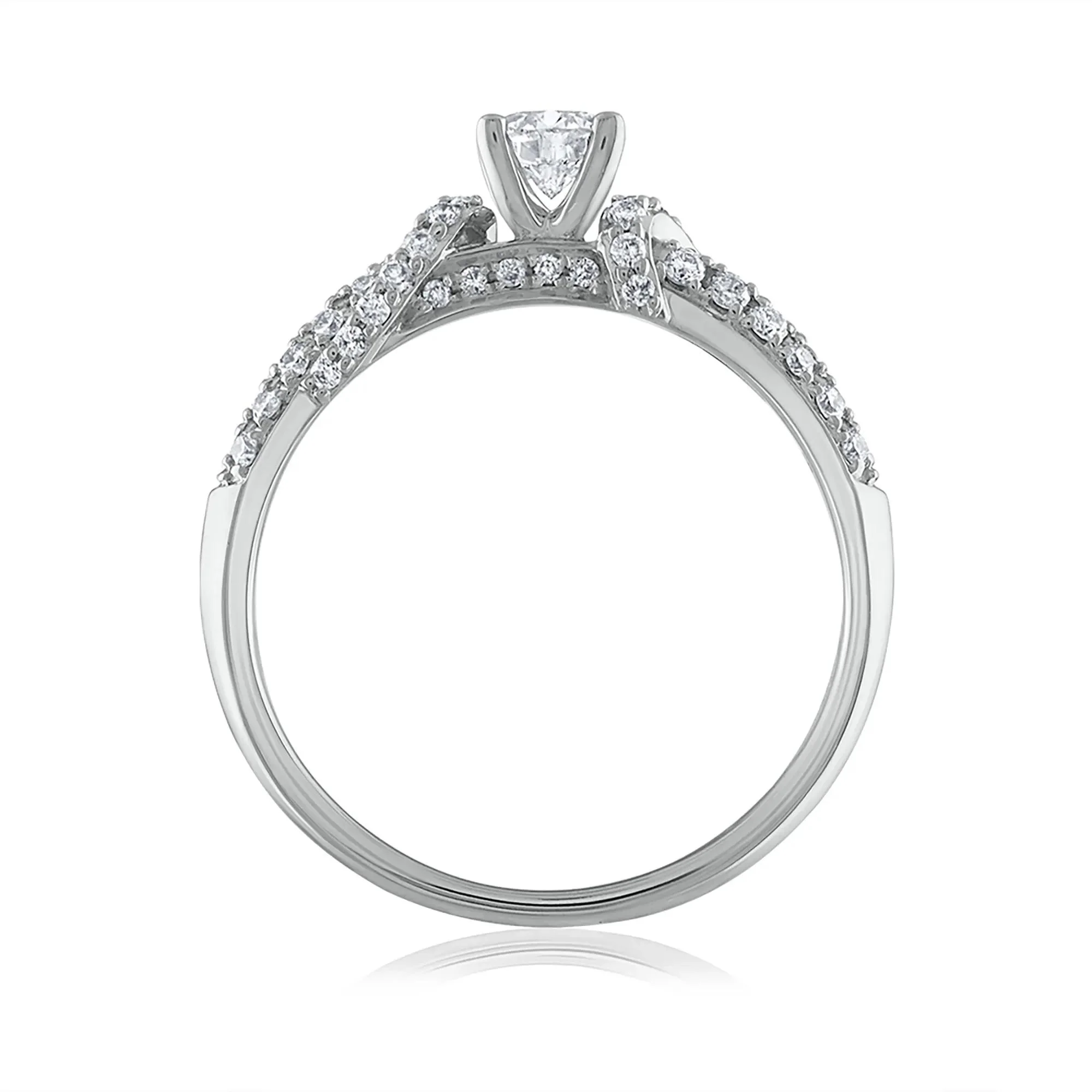 5/8 CT. Tw. Diamond Engagement Ring 14K White Gold Round Brilliant Cut Size 8.5 1.5mm - Image 2