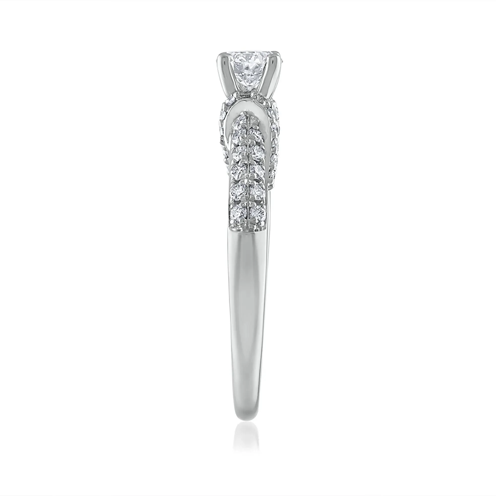 5/8 CT. Tw. Diamond Engagement Ring 14K White Gold Round Brilliant Cut Size 8.5 1.5mm - Image 3