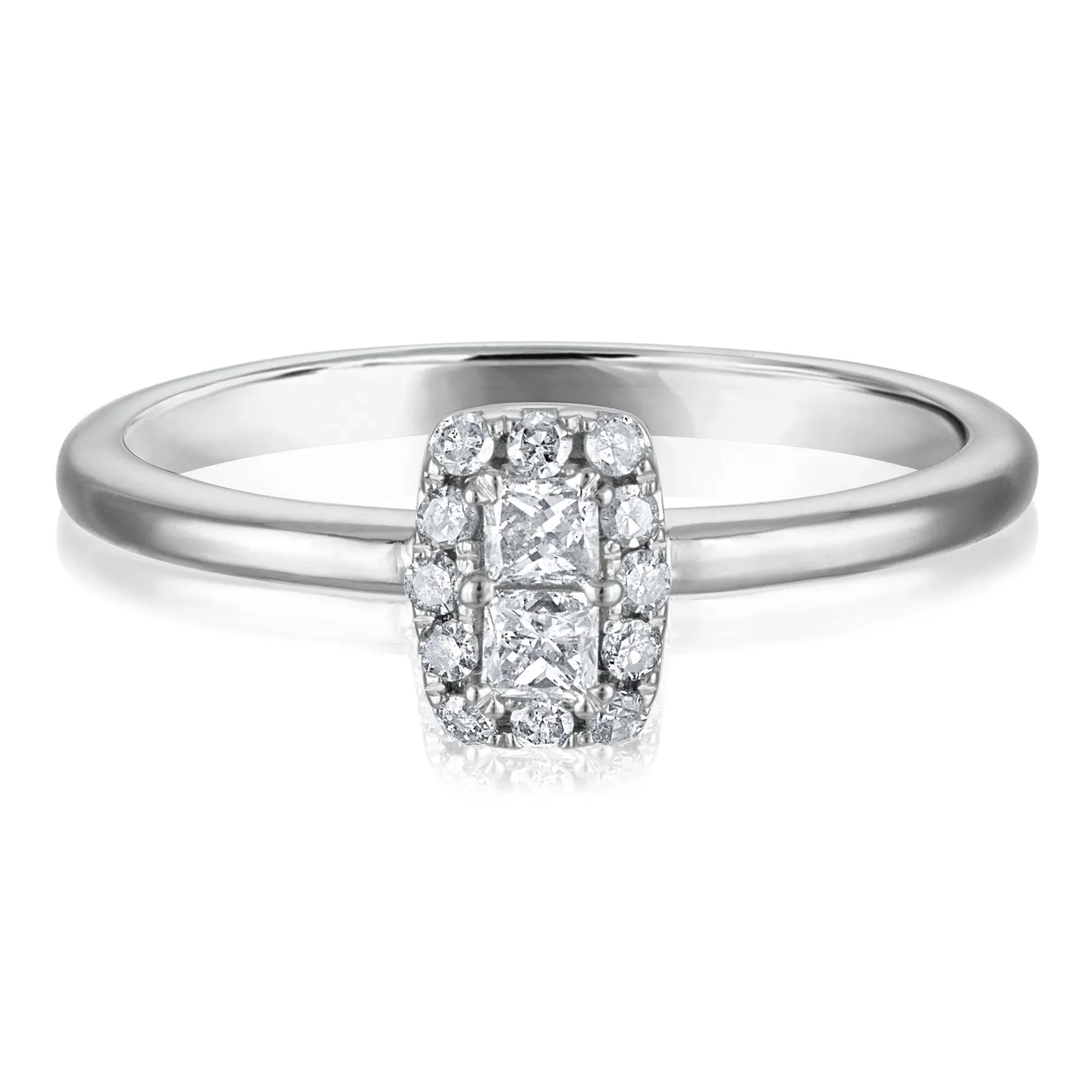 1/5 CT. Tw. Diamond Promise Ring 10K White Gold Size 10 2mm