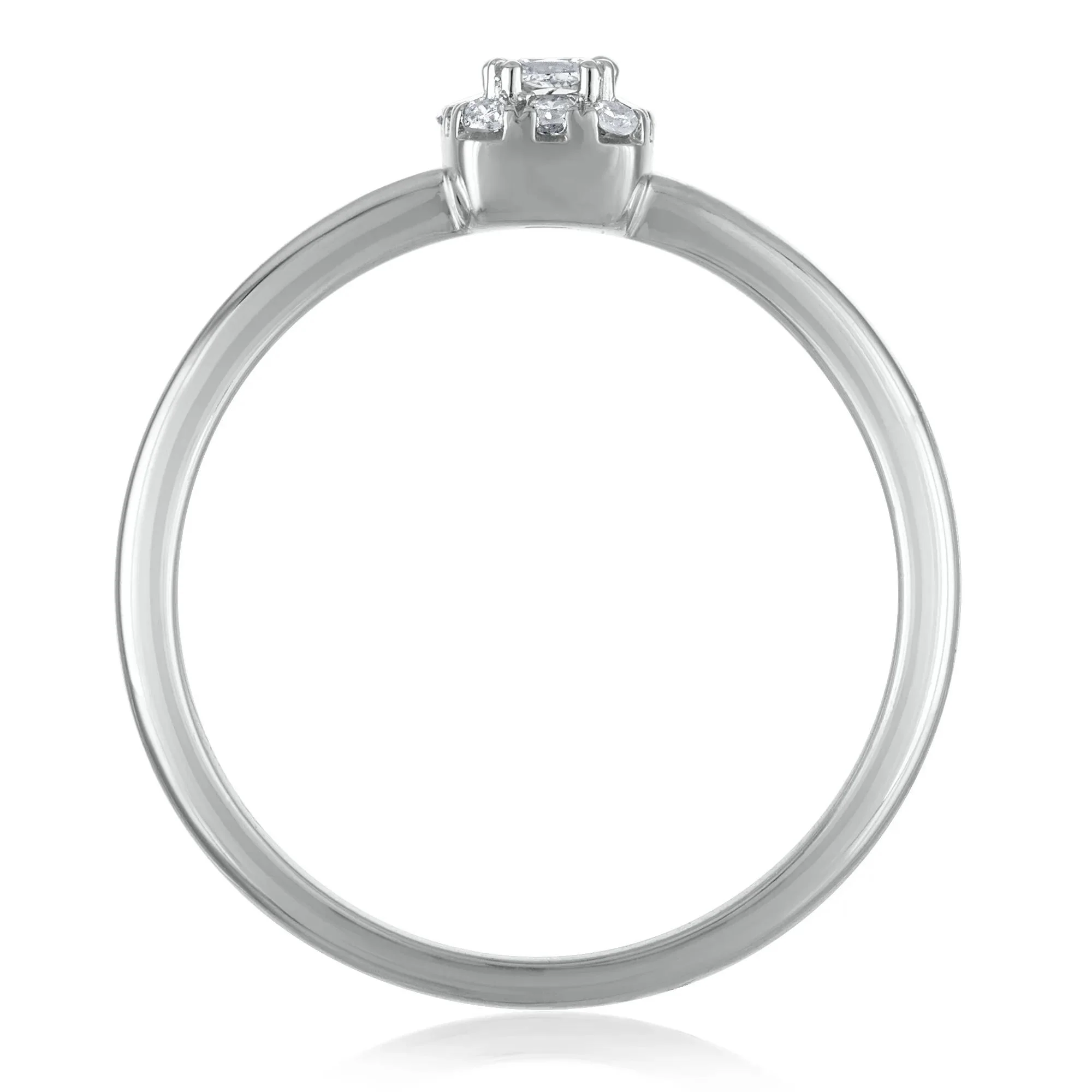 1/5 CT. Tw. Diamond Promise Ring 10K White Gold Size 6 2mm - Image 2