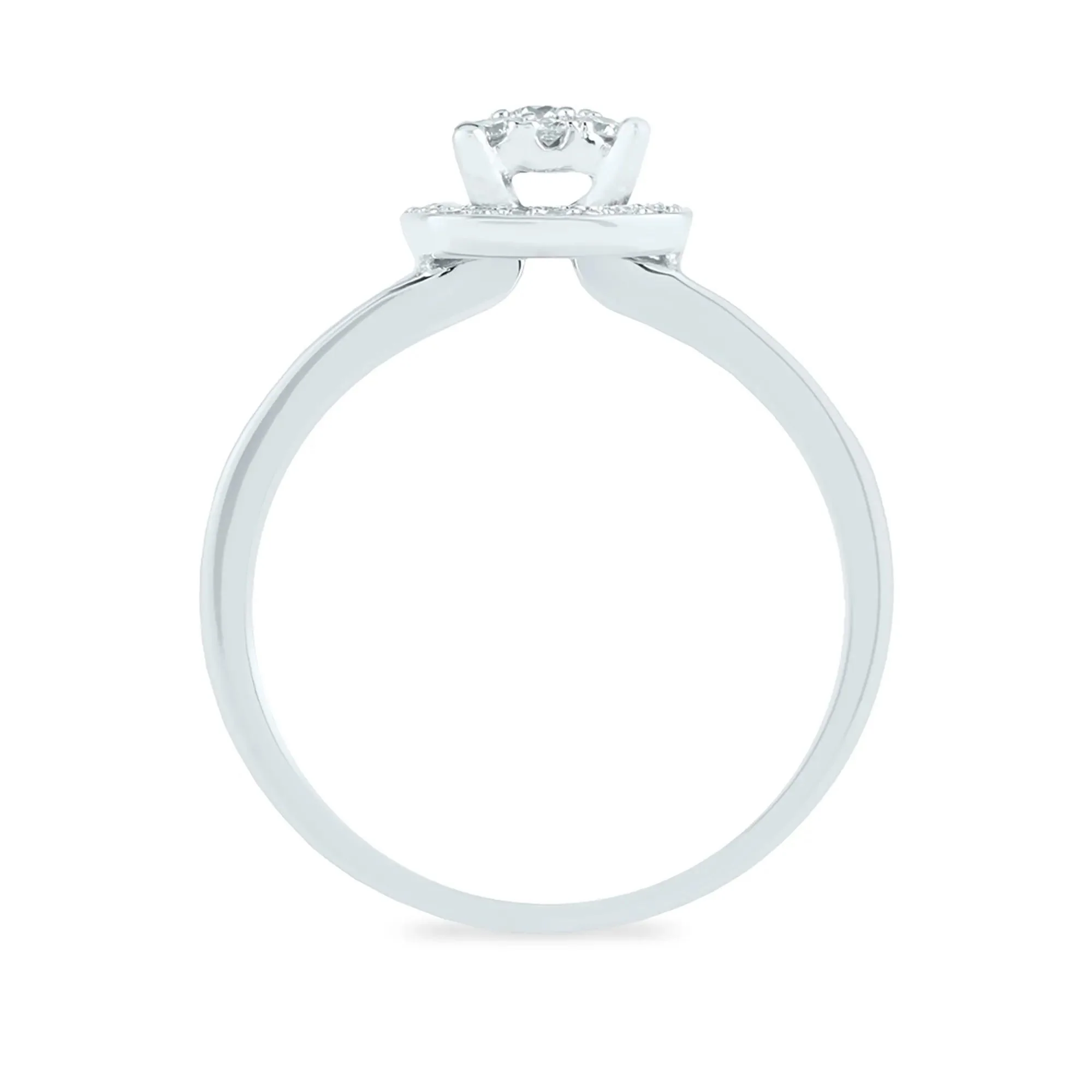 3/8 CT. Tw. Diamond Engagement Ring 10K White Gold Size 8 2mm - Image 2