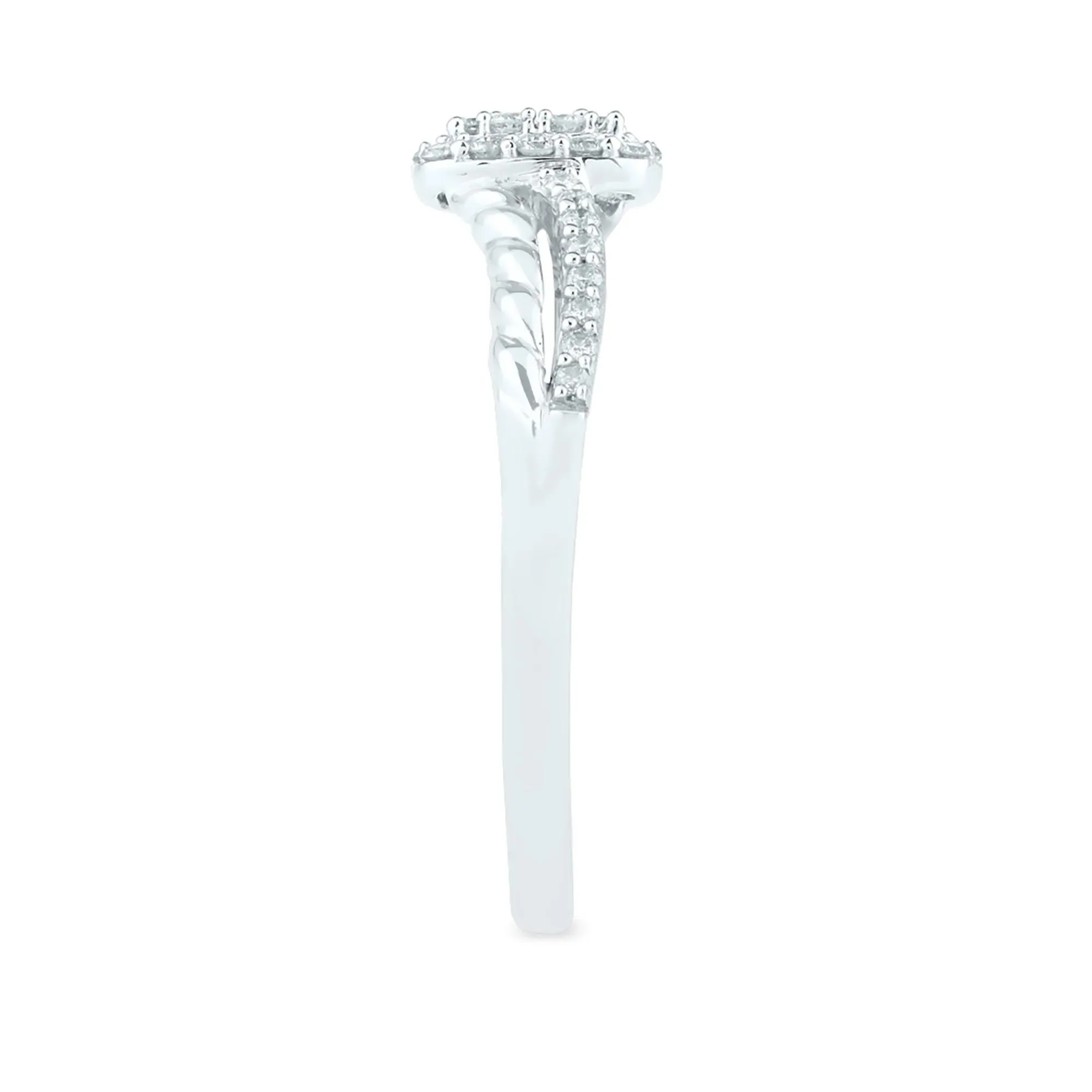 1/4 CT. Tw. Diamond Promise Ring 10K White Gold Round Brilliant Cut Size 6 1.5mm - Image 3