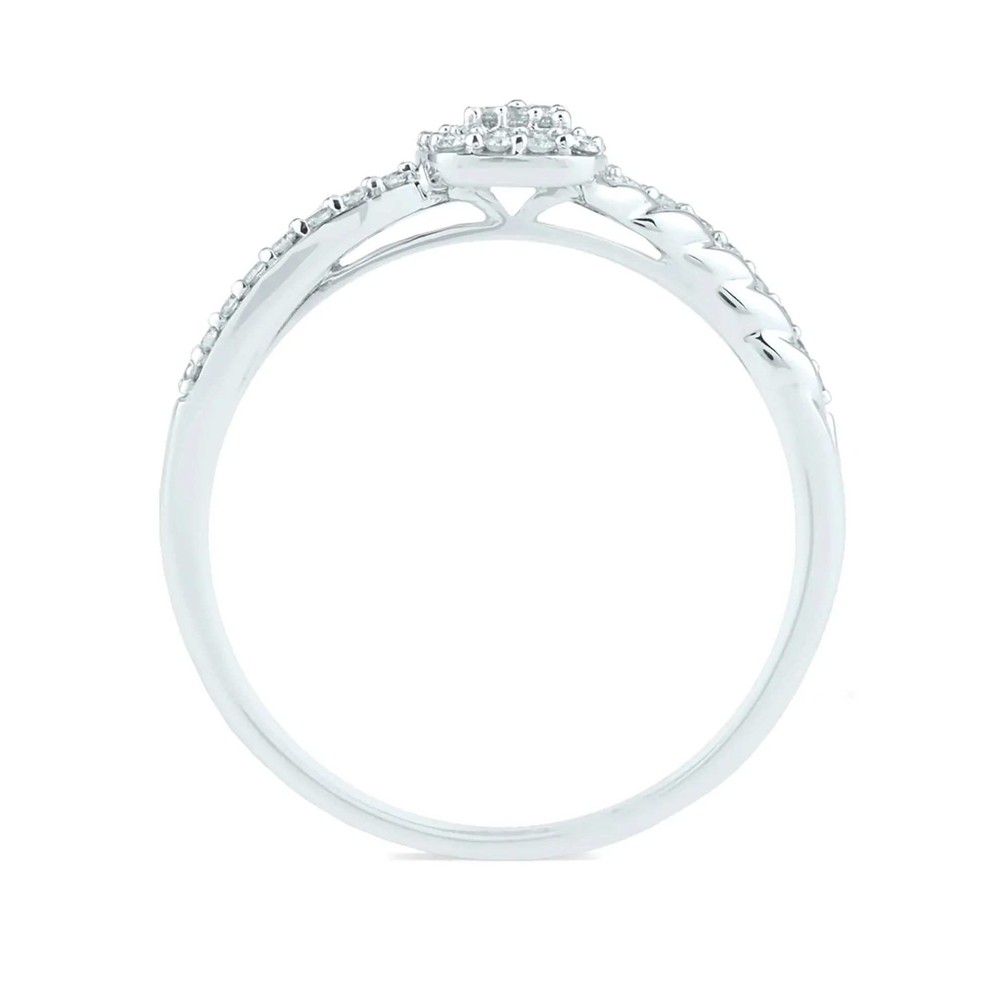 1/4 CT. Tw. Diamond Promise Ring 10K White Gold Round Brilliant Cut Size 7.5 1.5mm - Image 2