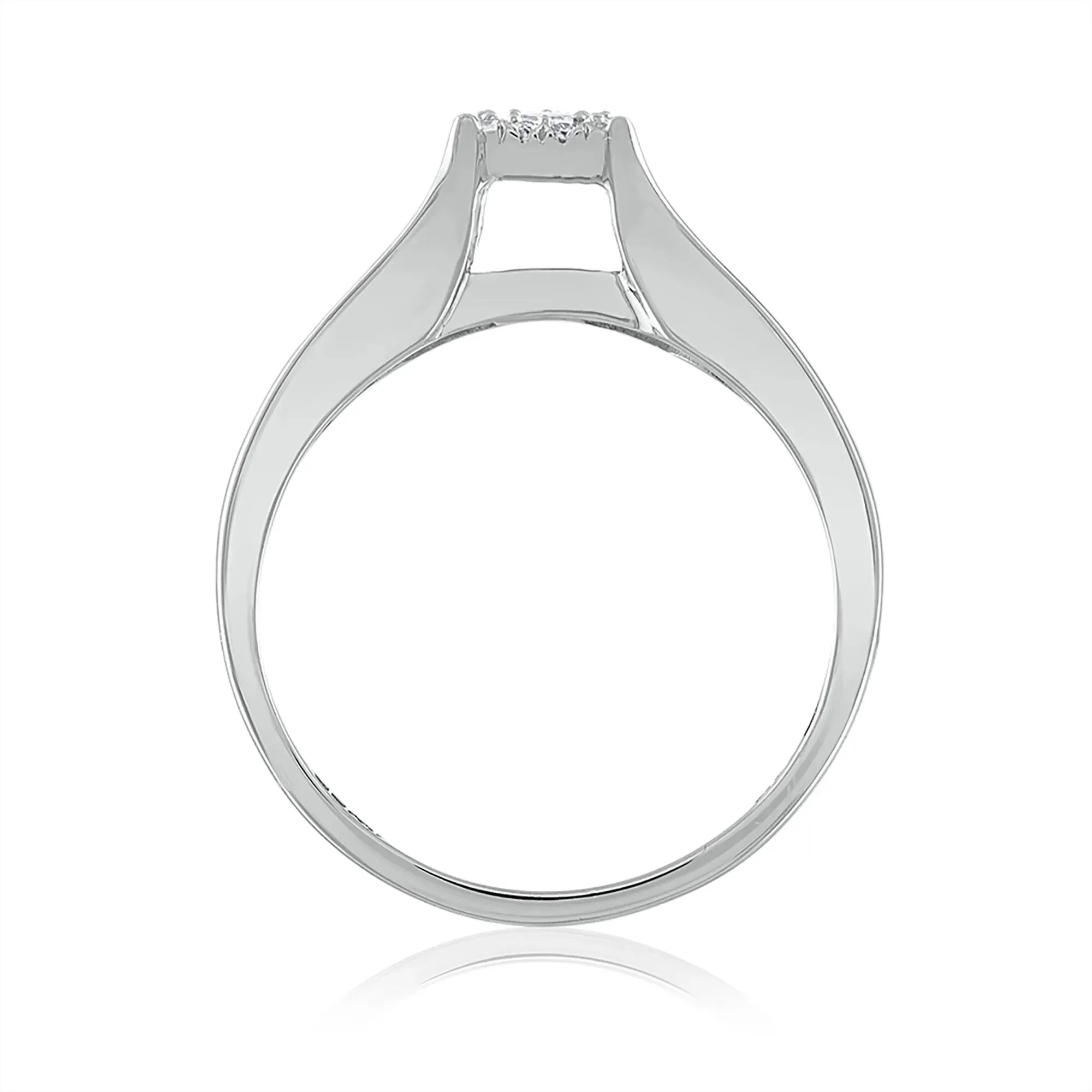 1/2 CT. Tw. Diamond Engagement Set 14K White Gold Ring Round Brilliant Cut Size 8 3mm - Image 2