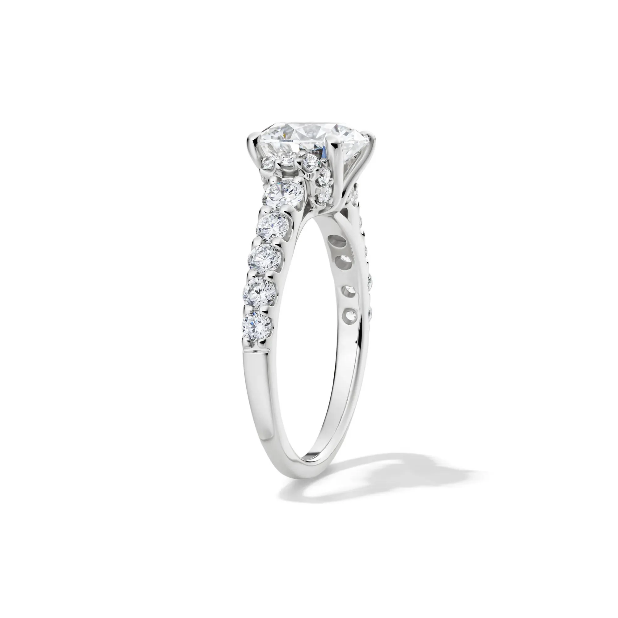 3/4 CT. Tw. Lab Grown Diamond Round Engagement Ring 14K White Gold (2-) Size 8 - Image 2