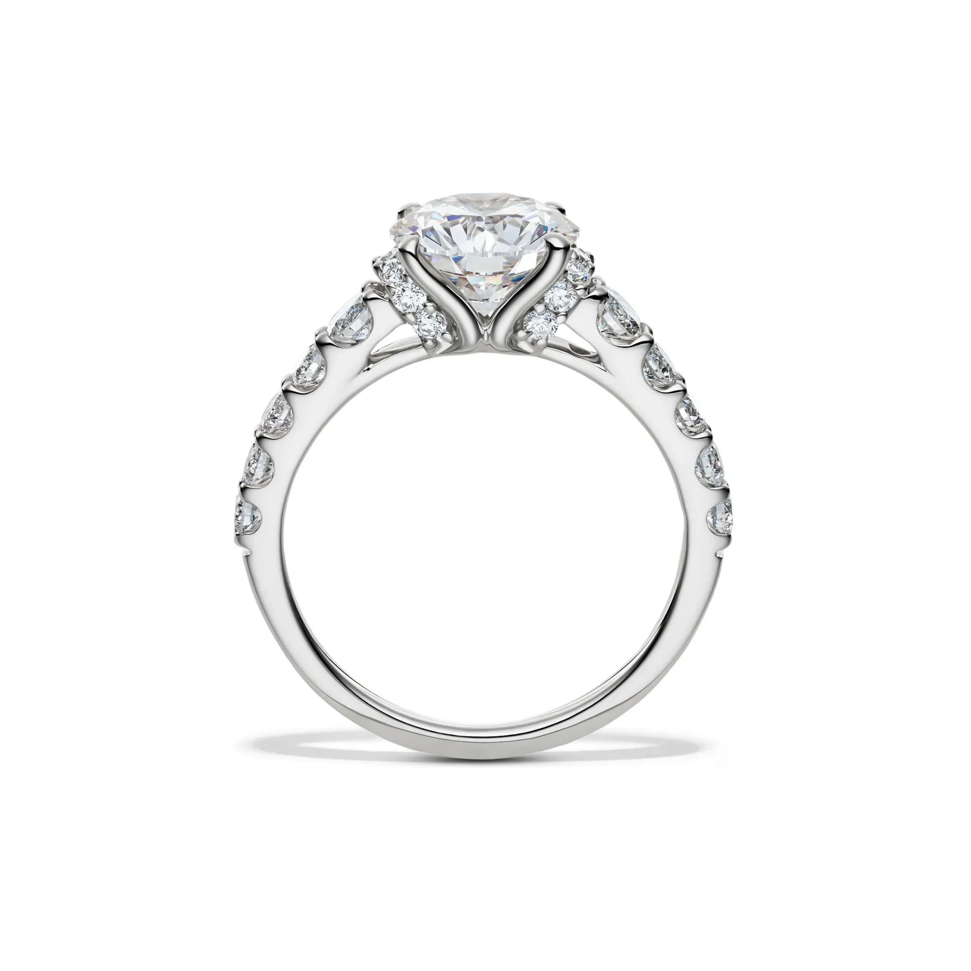 3/4 CT. Tw. Lab Grown Diamond Round Engagement Ring 14K White Gold (2-) Size 8 - Image 3