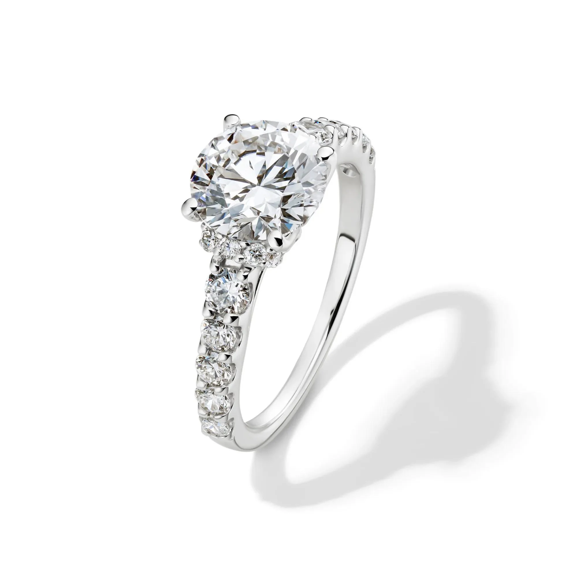 3/4 CT. Tw. Lab Grown Diamond Round Engagement Ring 14K White Gold (2-) Size 8 - Image 4