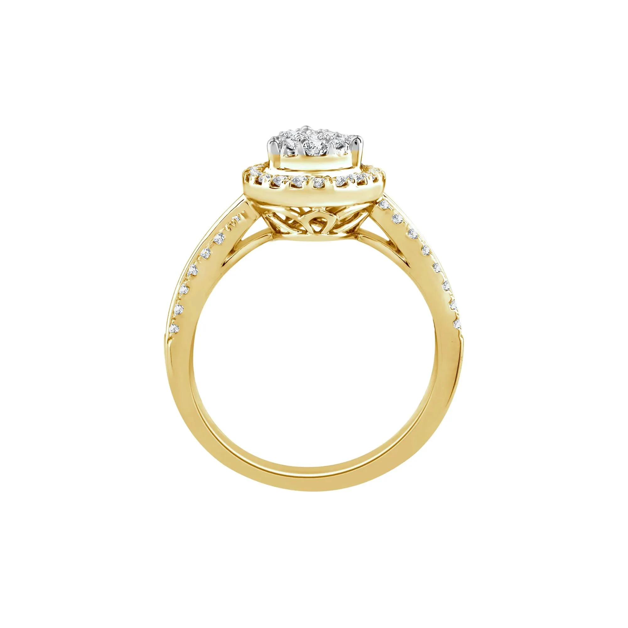 3/4 CT. Tw. Diamond Composite Engagement Ring 14K Yellow Gold Round Brilliant Cut Size 6.5 5mm - Image 3
