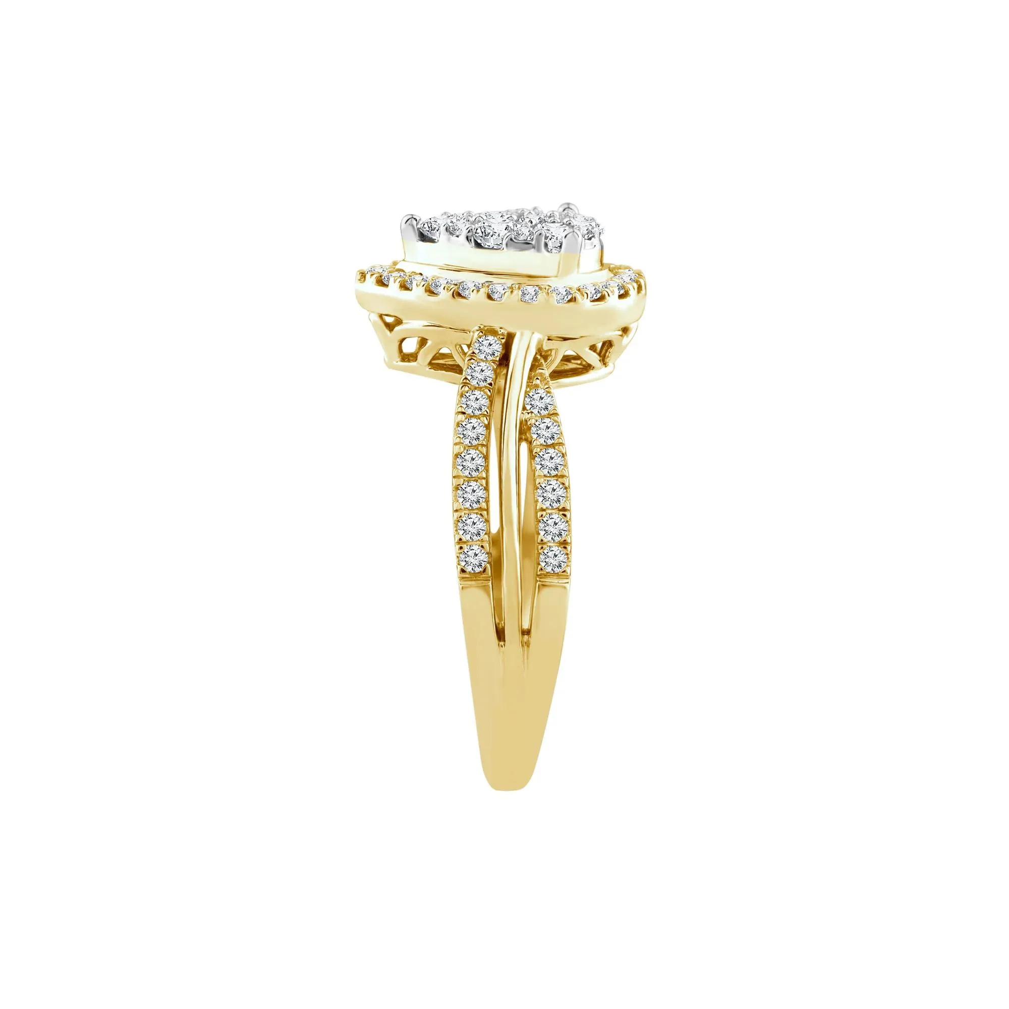 3/4 CT. Tw. Diamond Composite Engagement Ring 14K Yellow Gold Round Brilliant Cut Size 7 5mm - Image 2