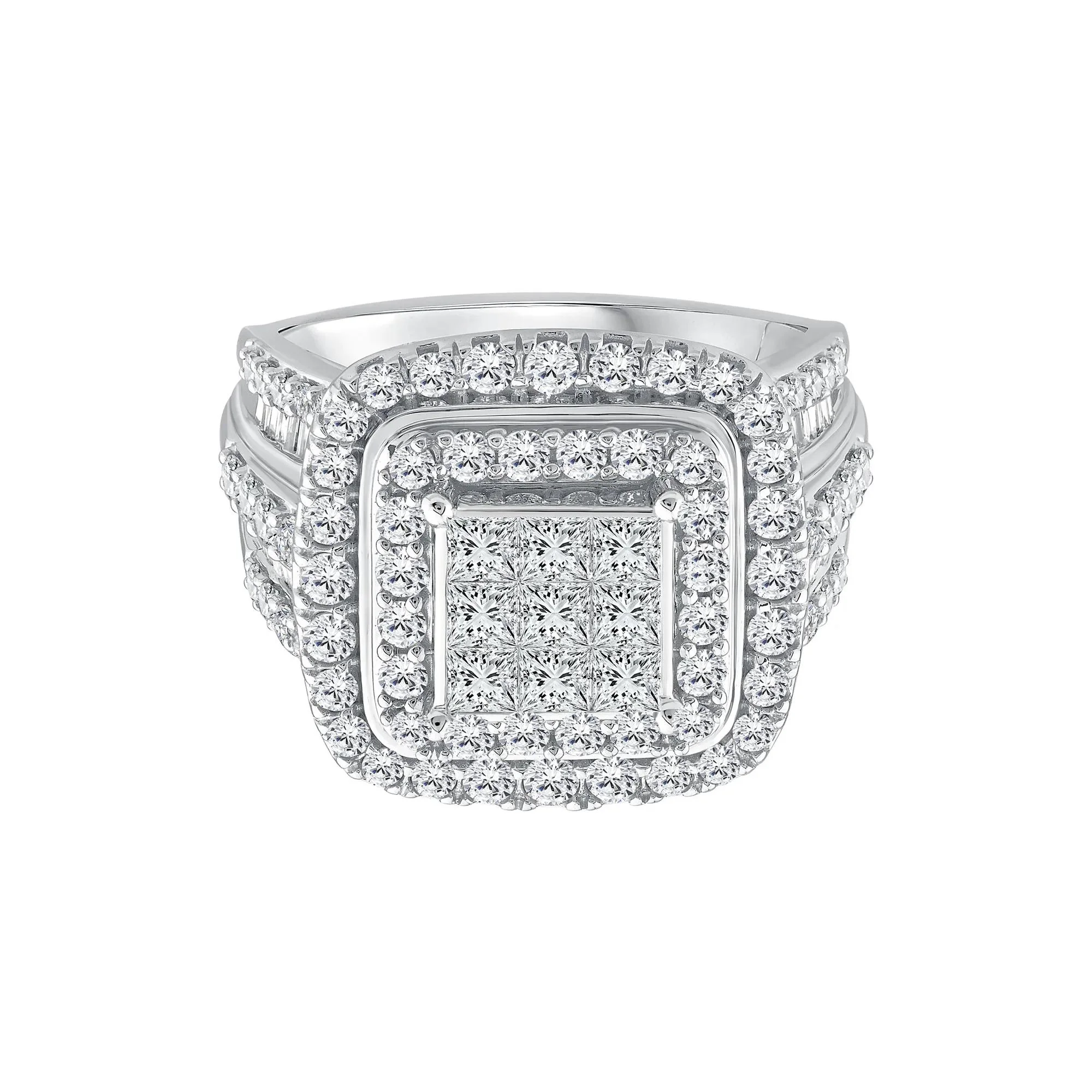 2 CT. Tw. Diamond Composite Engagement Ring 10K White Gold Size 8.5 1.5mm