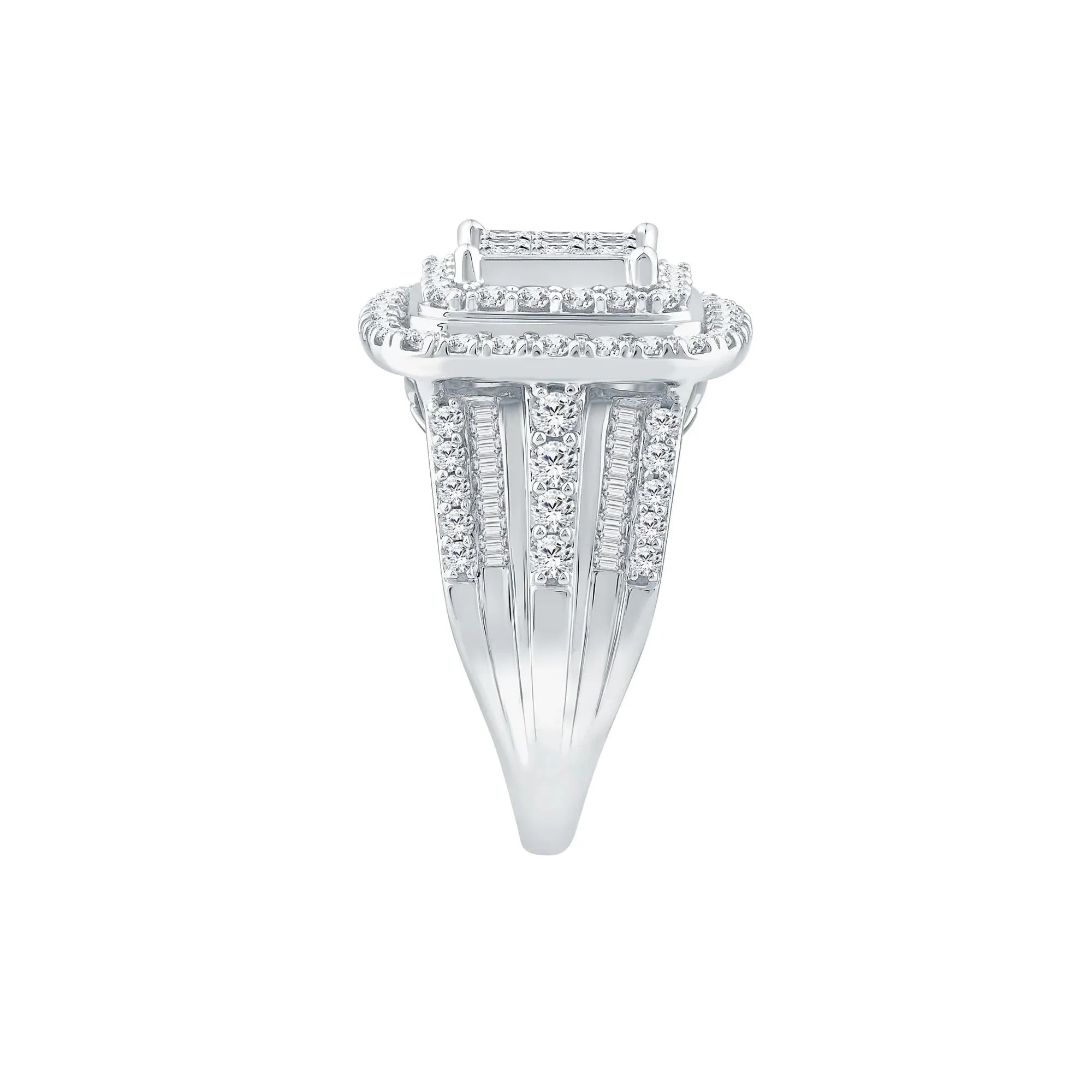 2 CT. Tw. Diamond Composite Engagement Ring 10K White Gold Size 8.5 1.5mm - Image 3