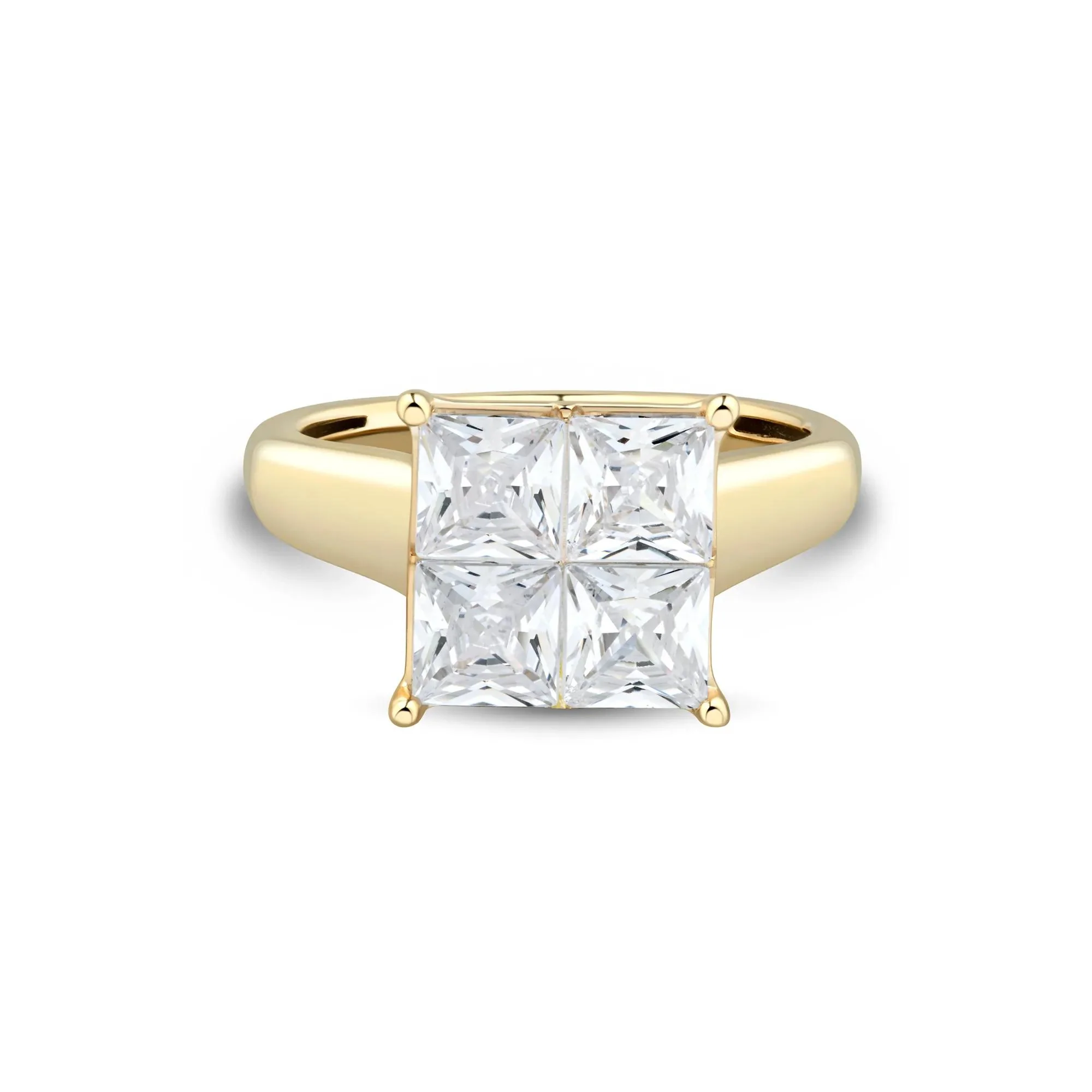 3 CT. Tw. Lab Grown Diamond Composite Engagement Ring 10K Yellow Gold Size 5.5 2mm - Image 3