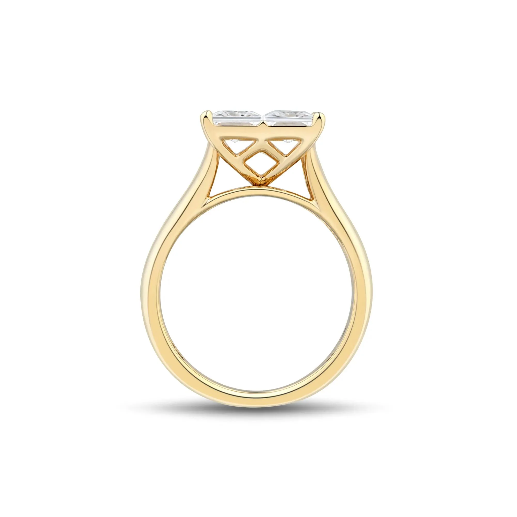 3 CT. Tw. Lab Grown Diamond Composite Engagement Ring 10K Yellow Gold Size 8.5 2mm