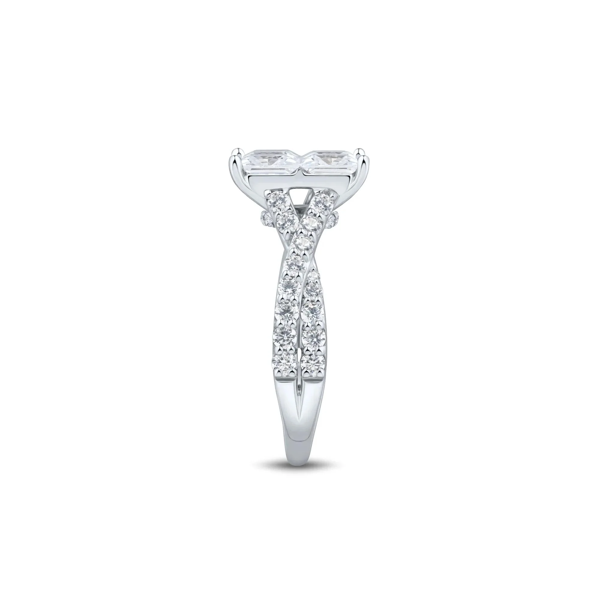 4 CT. Tw. Lab Grown Diamond Composite Engagement Ring 10K White Gold Round Brilliant Cut Size 6.5 1.5mm - Image 2