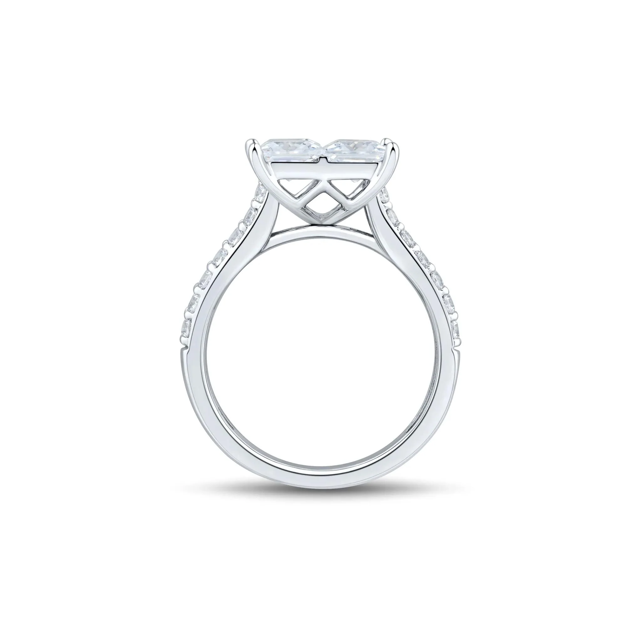 4 CT. Tw. Lab Grown Diamond Composite Engagement Ring 10K White Gold Size 7 1.5mm - Image 2