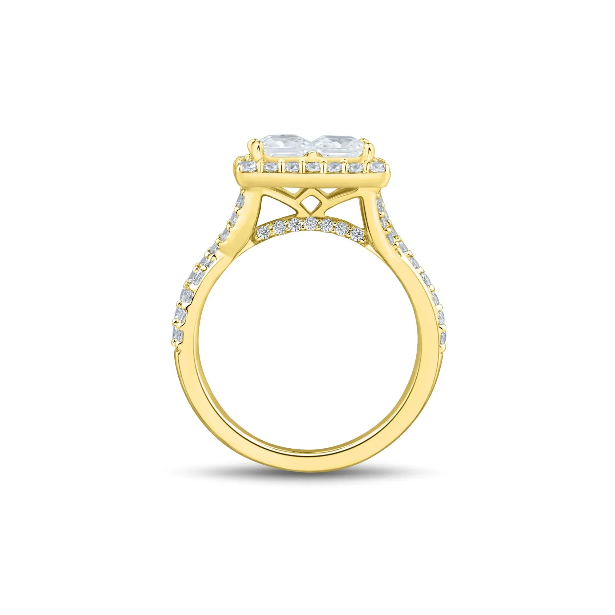 3 CT. Tw. Lab Grown Diamond Composite Engagement Ring 10K Yellow Gold Size 7 1.5mm
