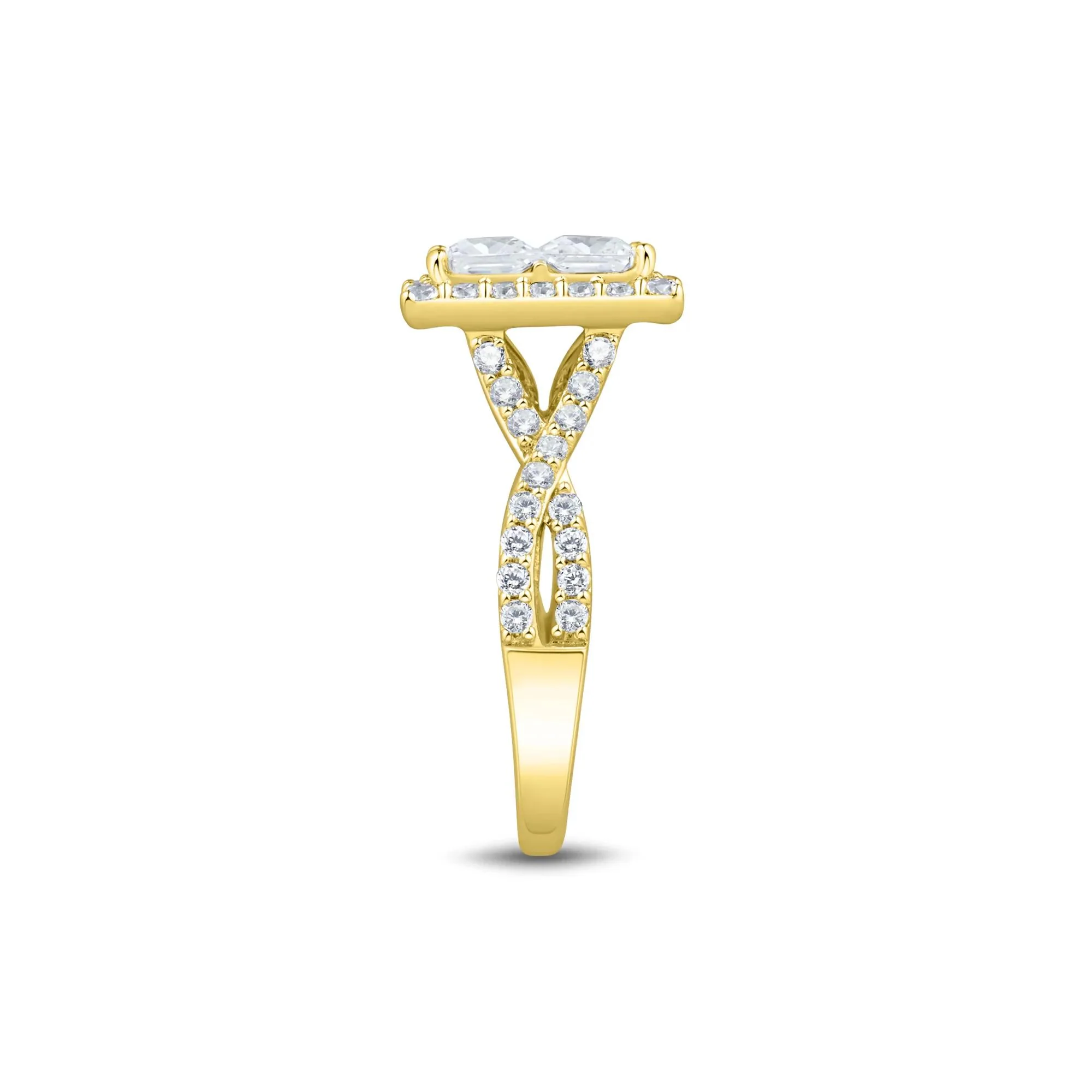 3 CT. Tw. Lab Grown Diamond Composite Engagement Ring 10K Yellow Gold Size 8 1.5mm - Image 2