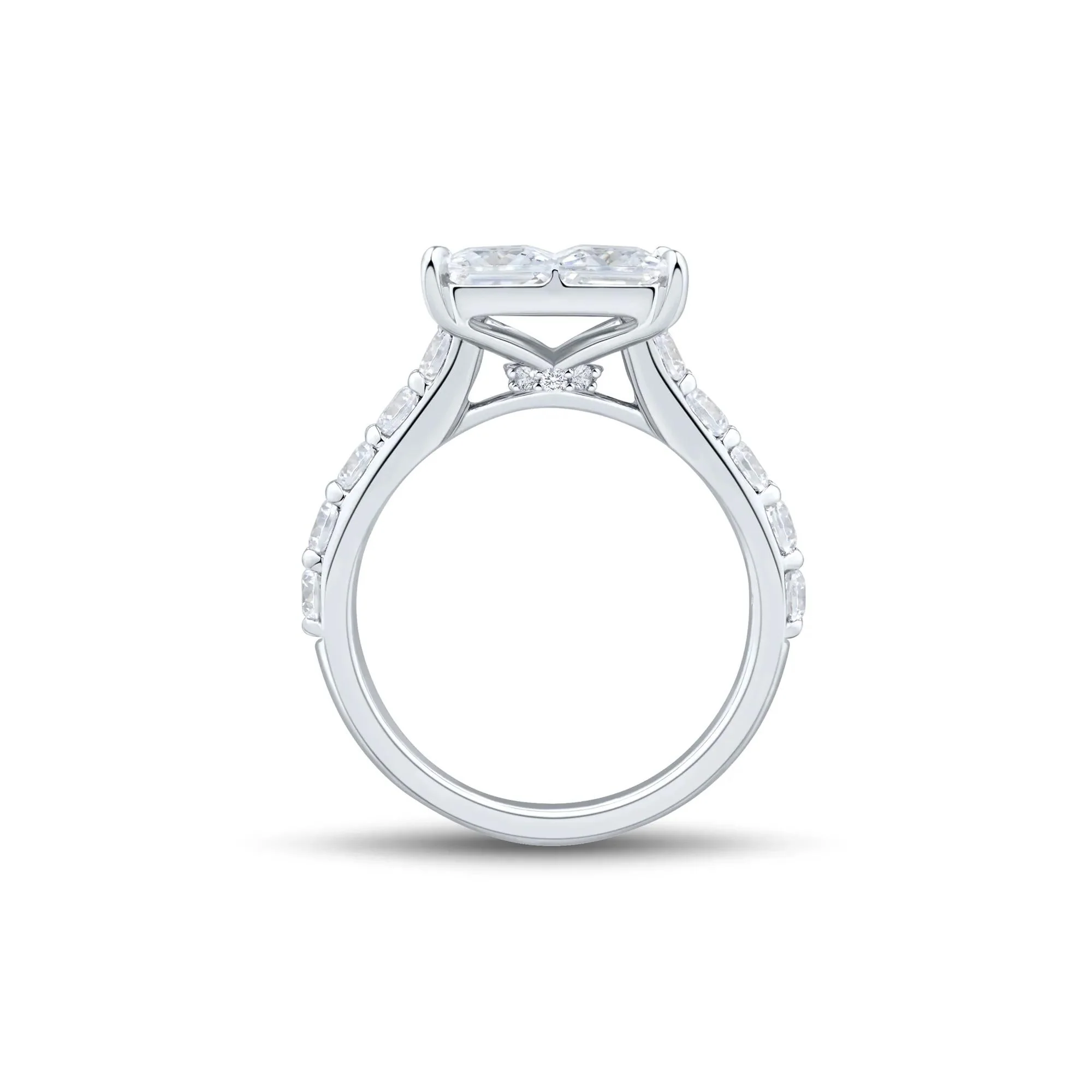 4 CT. Tw. Lab Grown Diamond Composite Engagement Ring 10K White Gold Size 8 1.5mm - Image 2