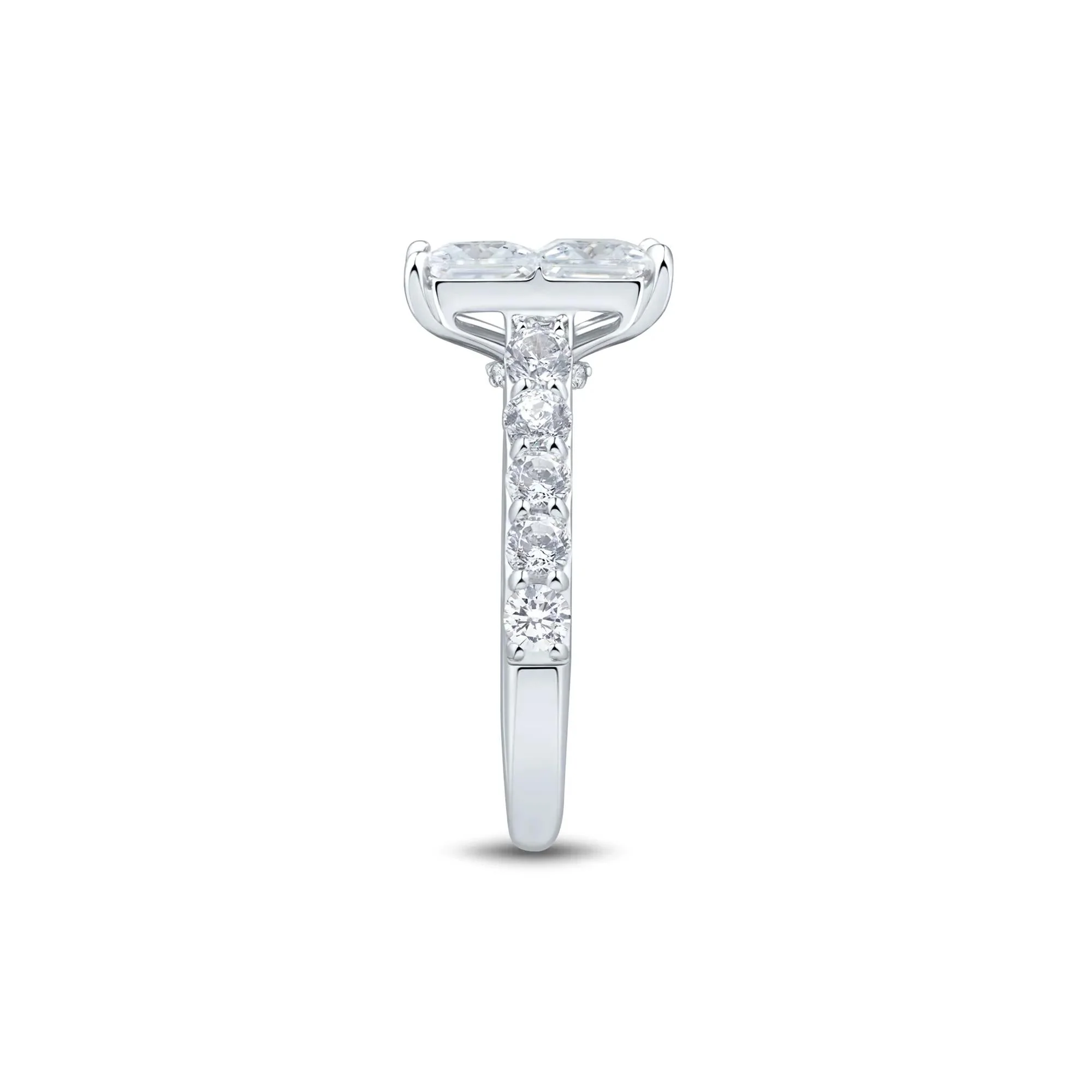 4 CT. Tw. Lab Grown Diamond Composite Engagement Ring 10K White Gold Size 8 1.5mm - Image 3