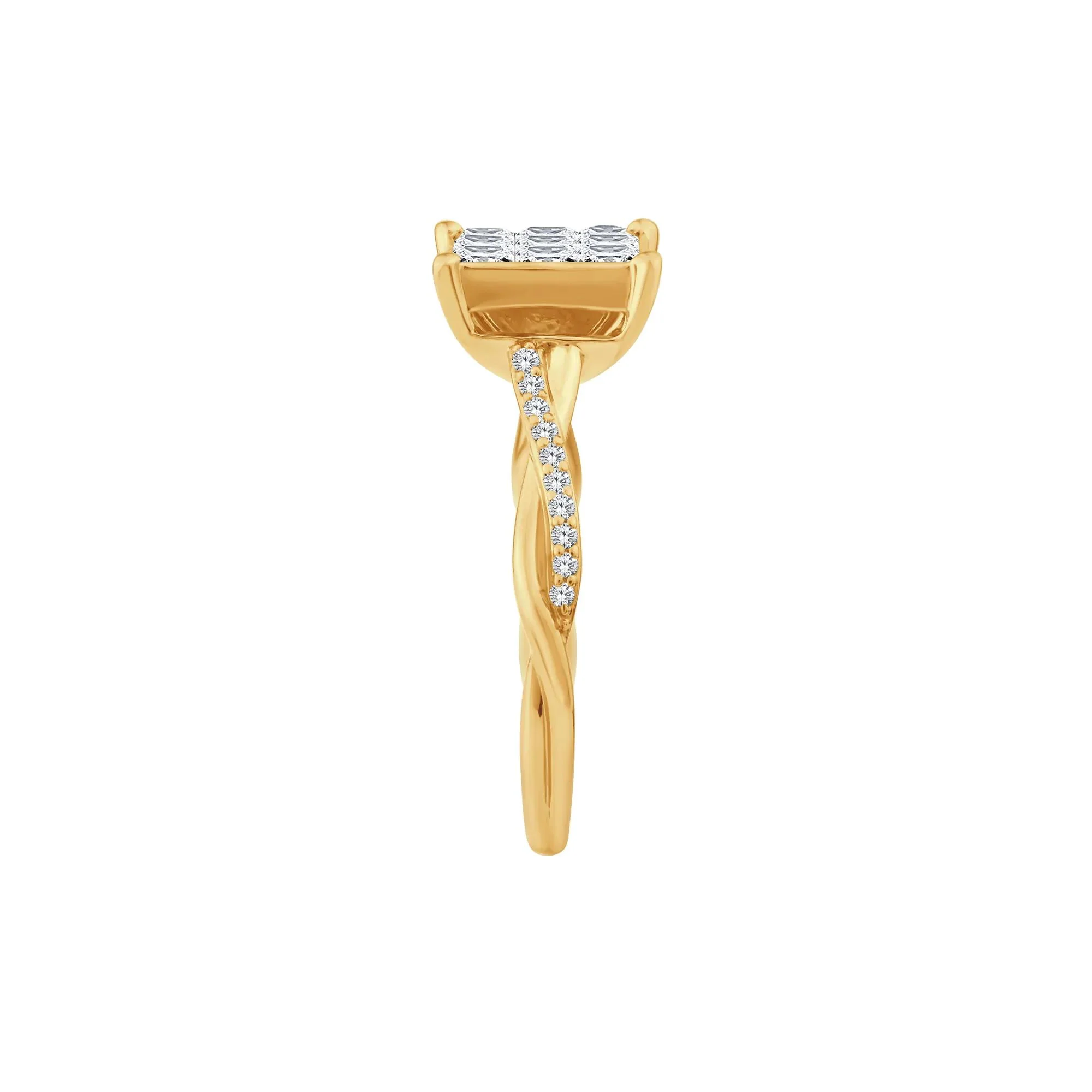 1 CT. Tw. Diamond Composite Engagement Ring 10K Yellow Gold Size 6 - Image 3