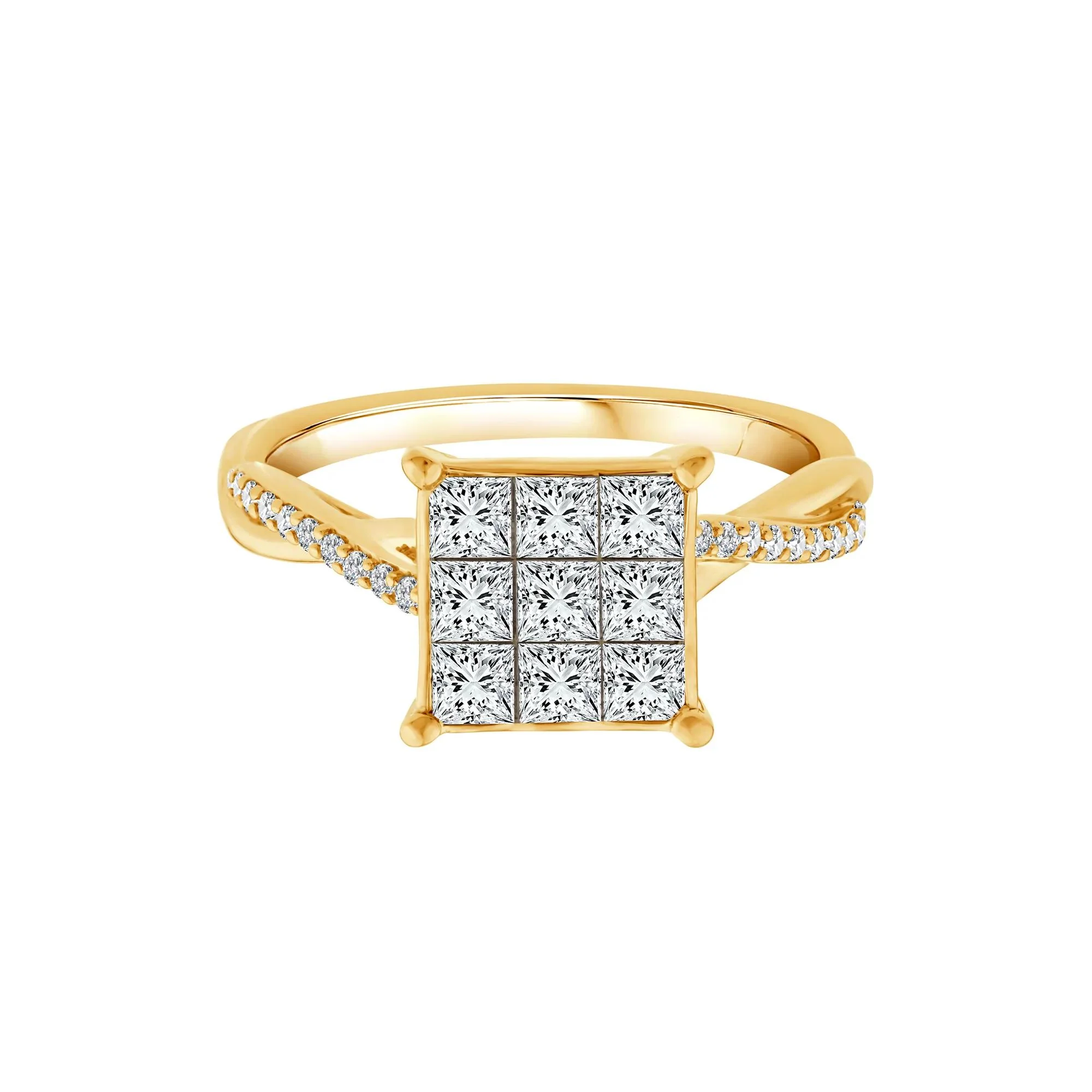 1 CT. Tw. Diamond Composite Engagement Ring 10K Yellow Gold Size 9