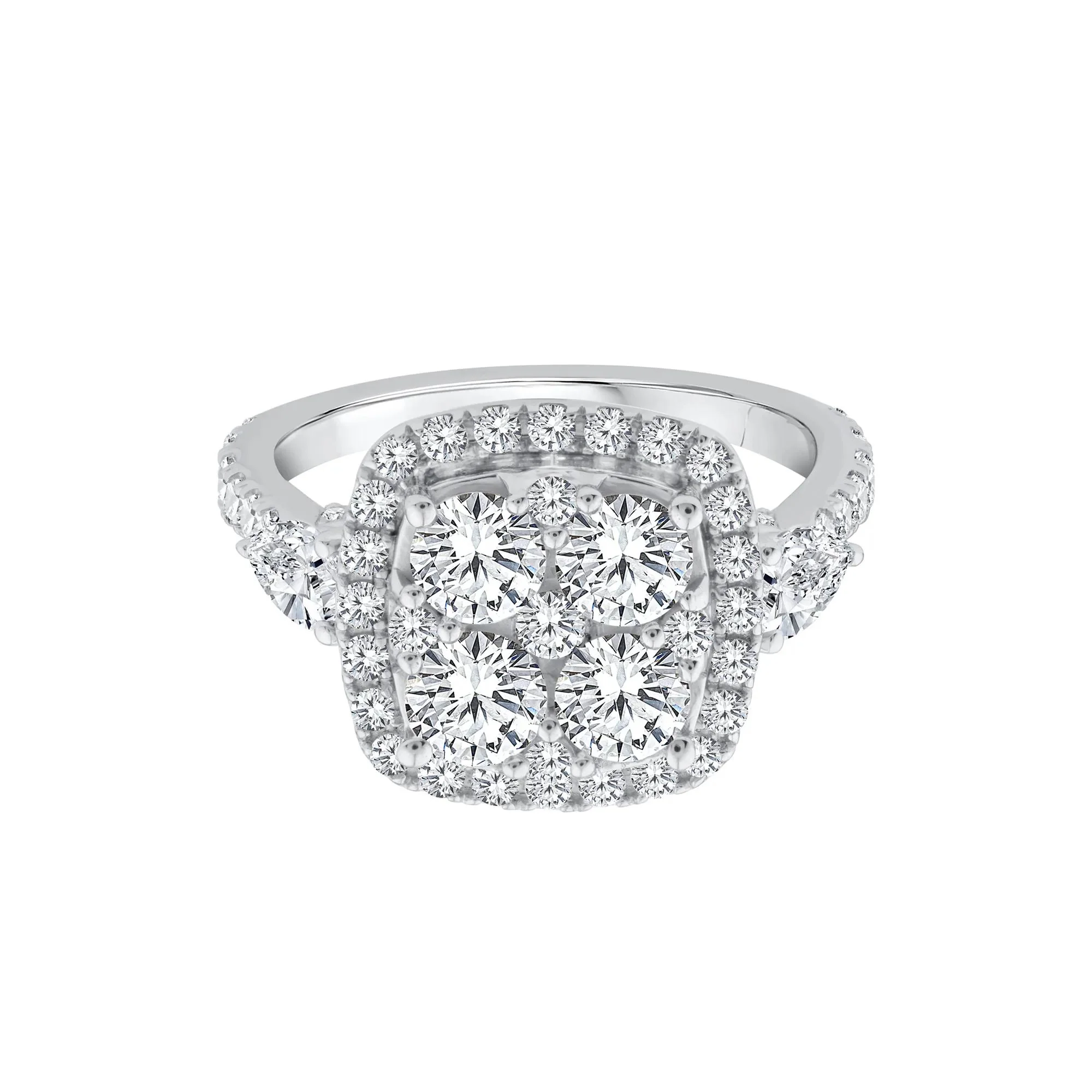 3 CT. Tw. Lab Grown Diamond Composite Engagement Ring 10K White Gold Size 9