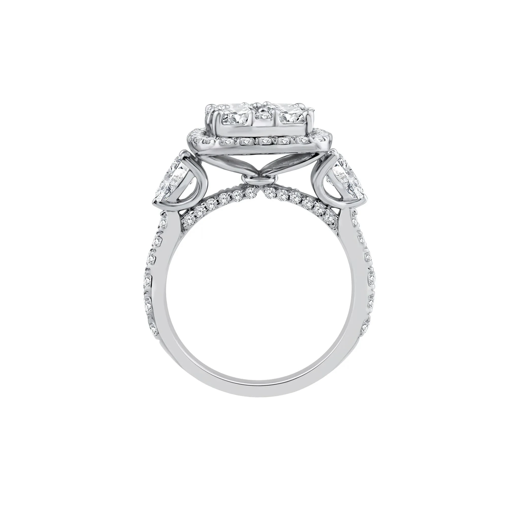 3 CT. Tw. Lab Grown Diamond Composite Engagement Ring 10K White Gold Size 9 - Image 2