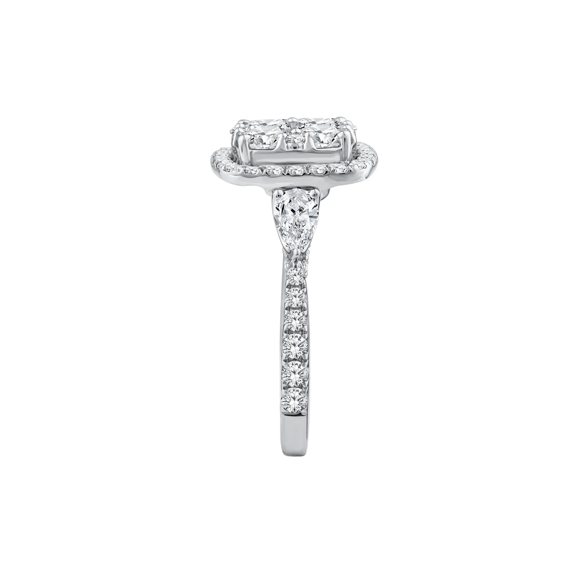 3 CT. Tw. Lab Grown Diamond Composite Engagement Ring 10K White Gold Size 9 - Image 3