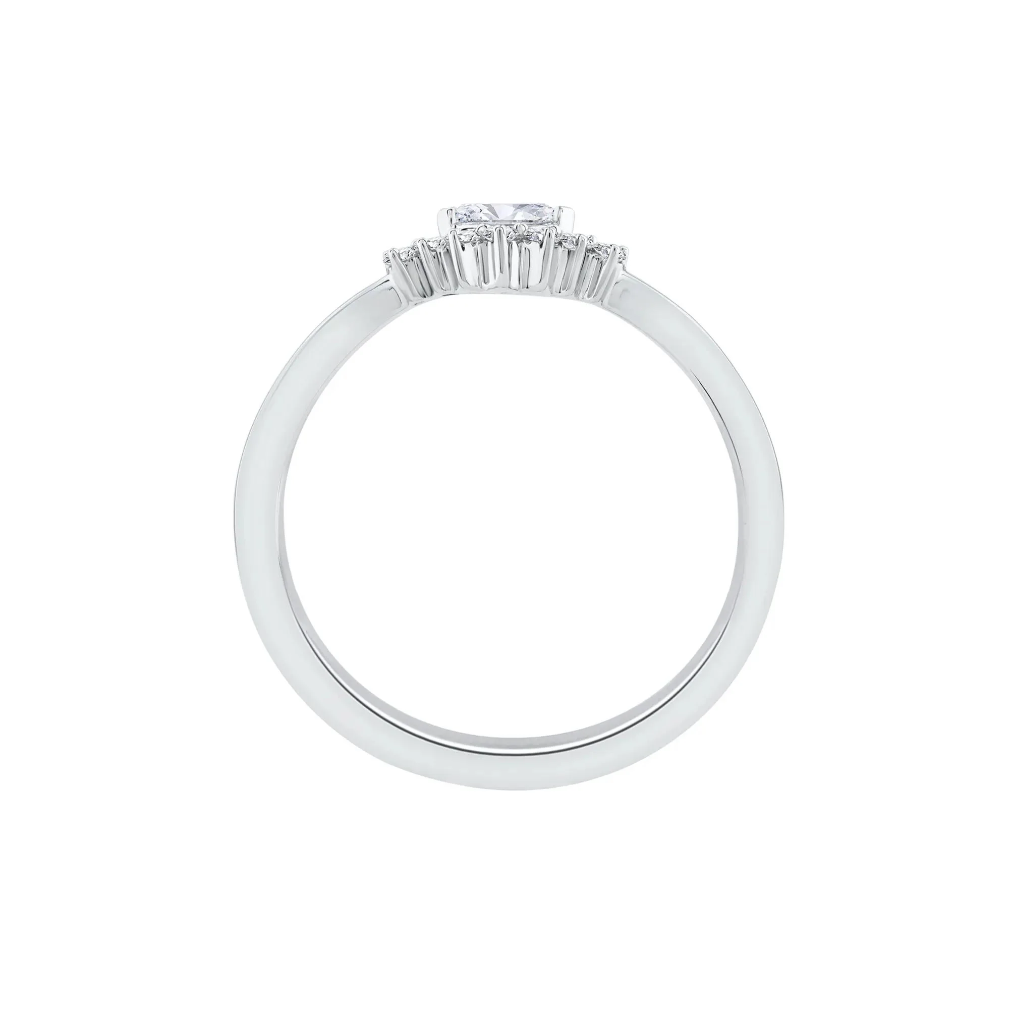 1/7 CT. Tw. Diamond and Blue Sapphire Ring 10K White Gold Round Brilliant Cut Size 7 1.5mm - Image 3