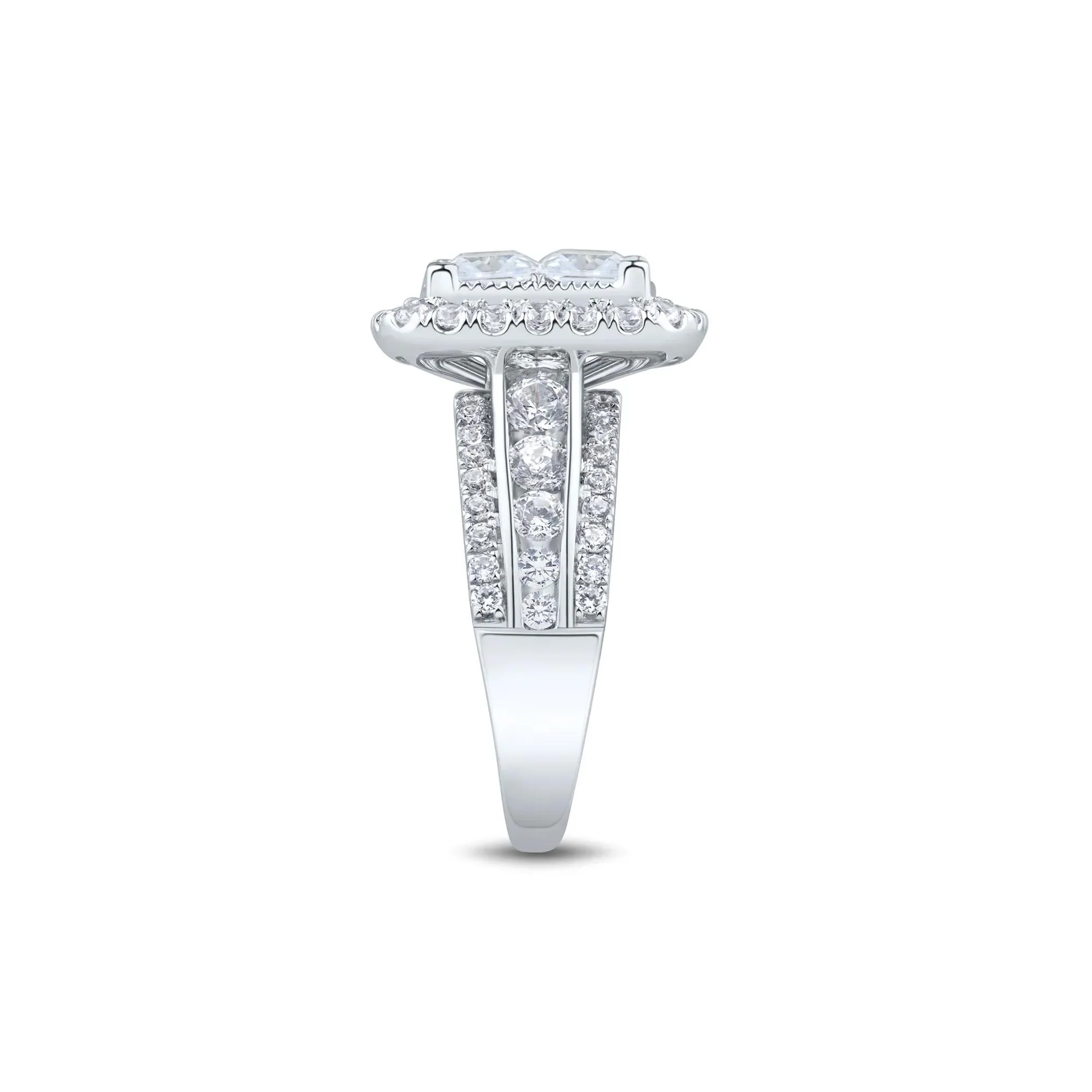 3 CT. Tw. Lab Grown Diamond Composite Engagement Ring 10K White Gold Size 7.5 1.5mm - Image 2