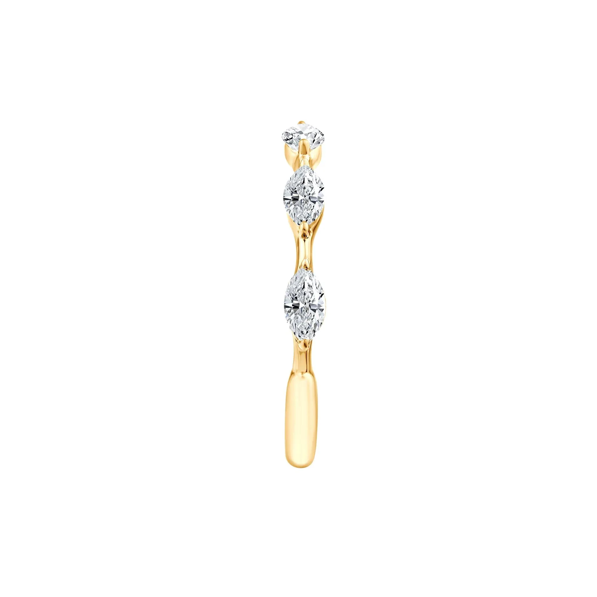 1/2 CT. Tw. Lab Grown Diamond Marquise Stack Ring 10K Yellow Gold Size 9 - Image 3