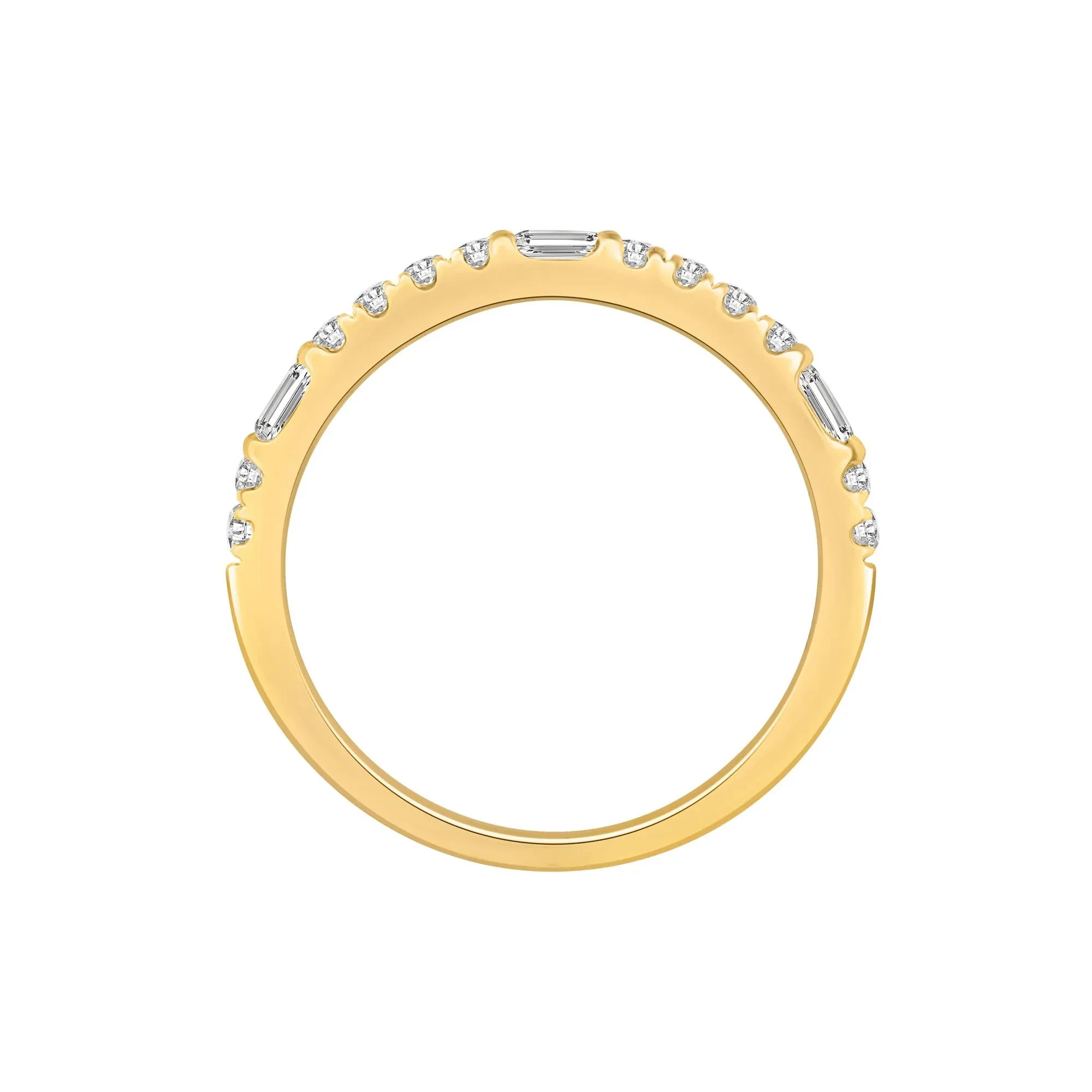 1/3 CT. Tw. Lab Grown Diamond Stack Band Ring 10K Yellow Gold Round Brilliant Cut Size 9 - Image 2