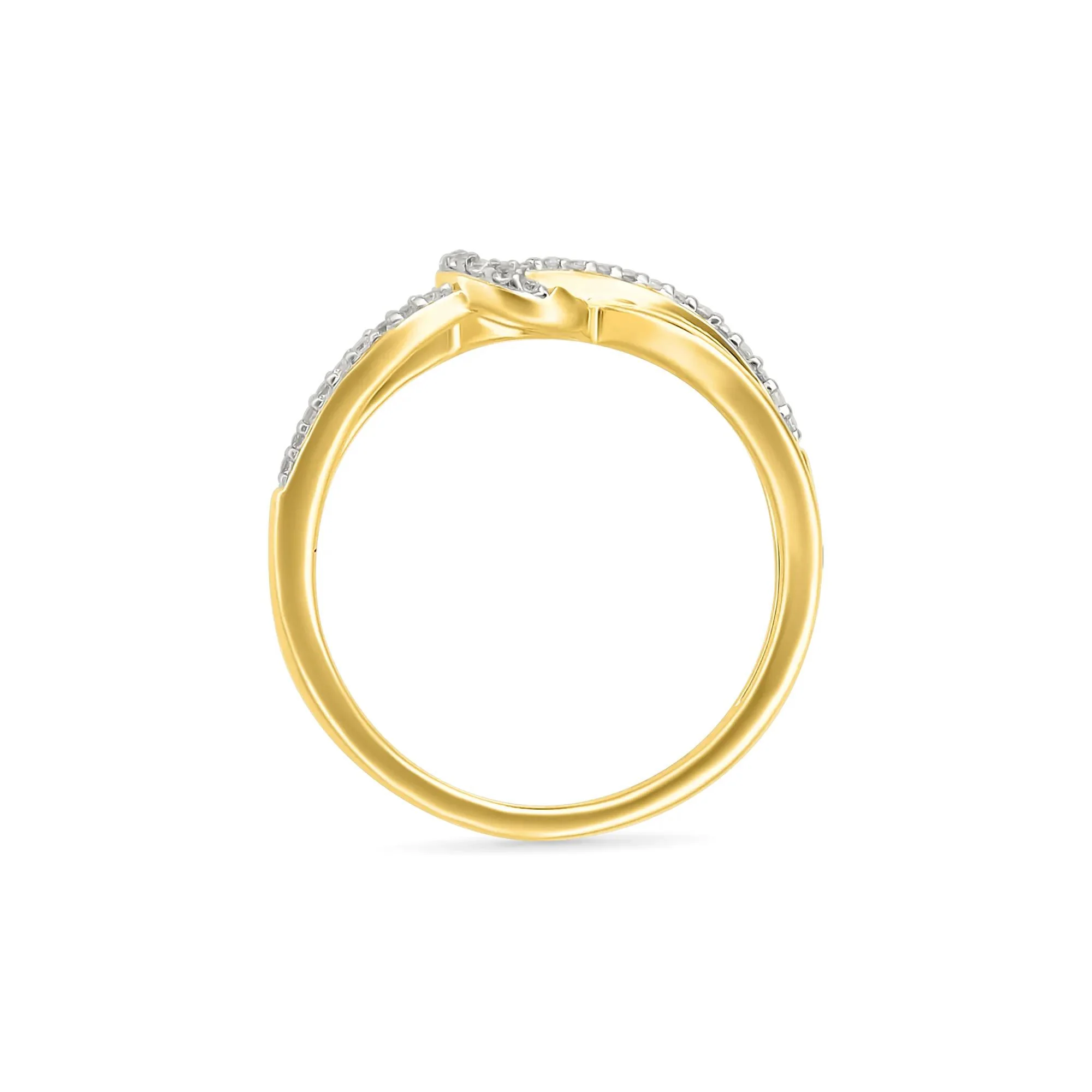 1/8 CT. Tw. Diamond Knot Ring 10K Yellow Gold Size 6.5 2mm