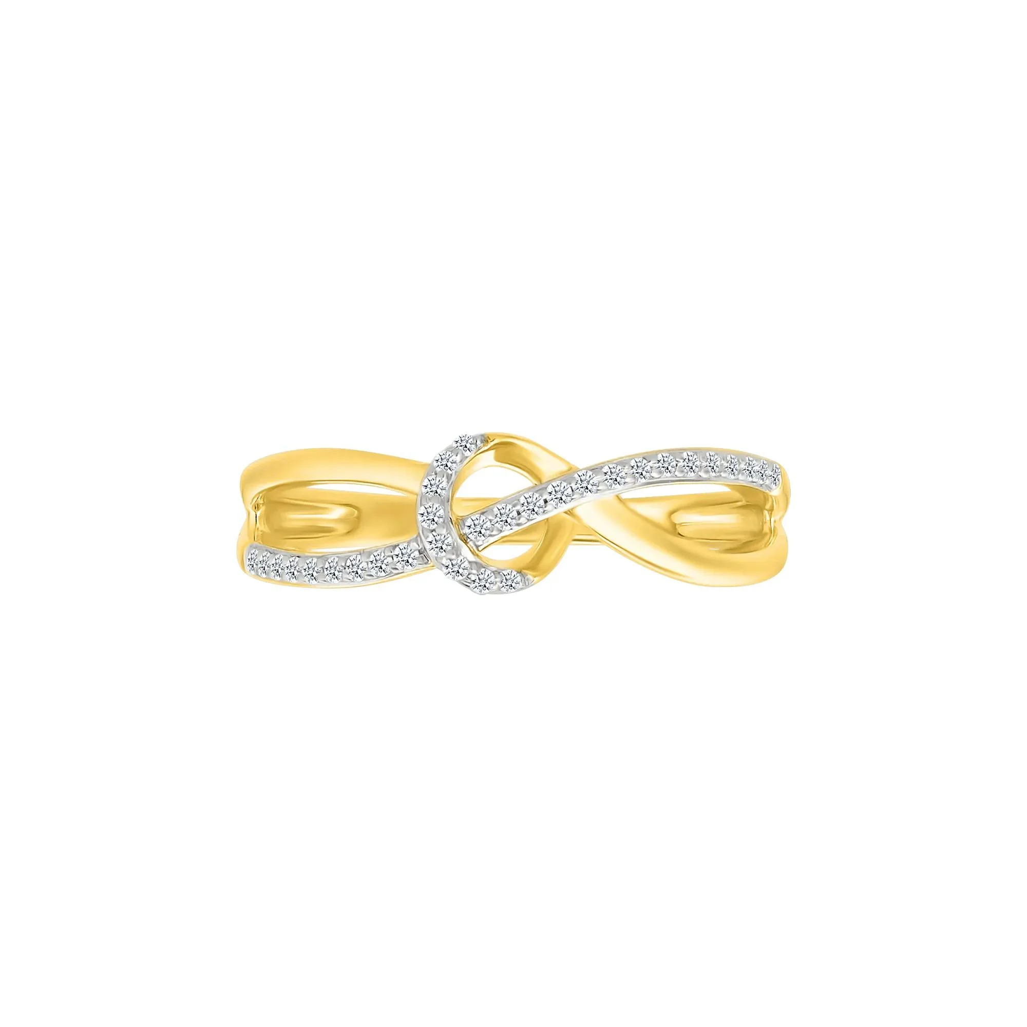 1/8 CT. Tw. Diamond Knot Ring 10K Yellow Gold Size 7 2mm - Image 3