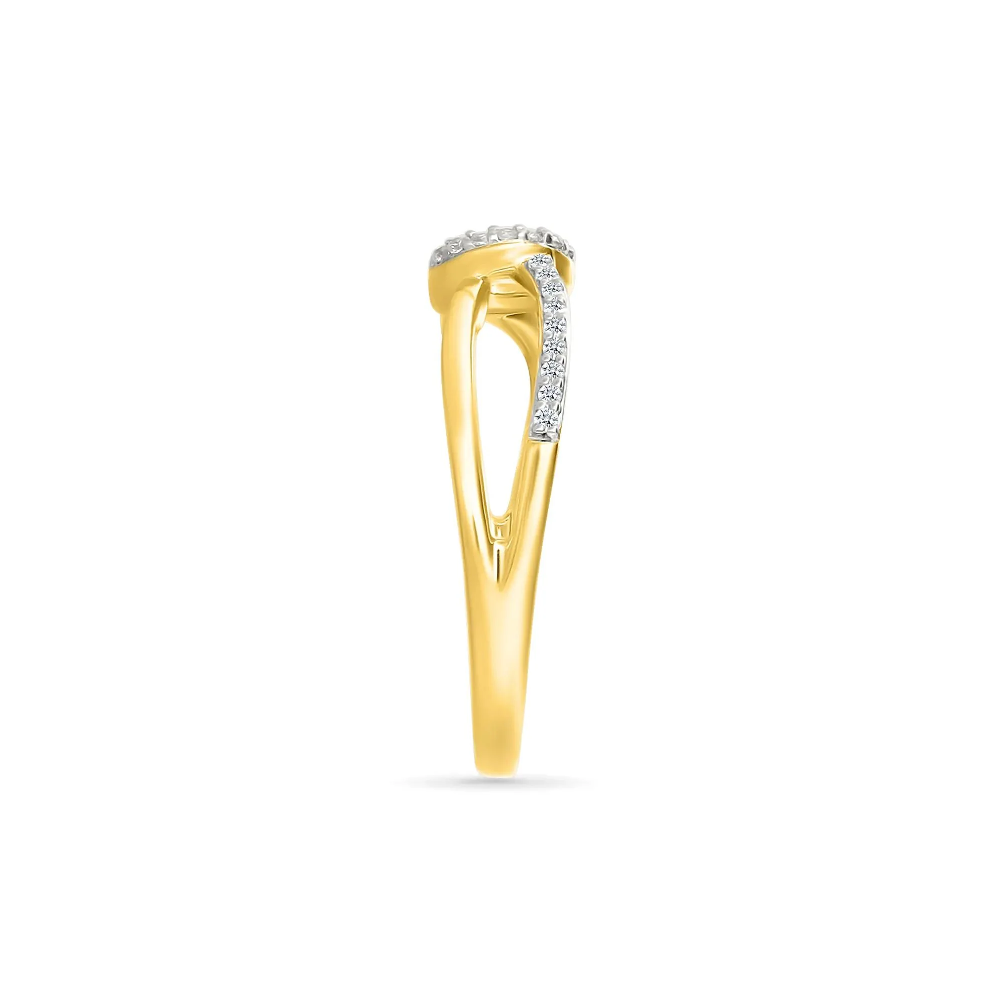 1/8 CT. Tw. Diamond Knot Ring 10K Yellow Gold Size 7.5 2mm - Image 2