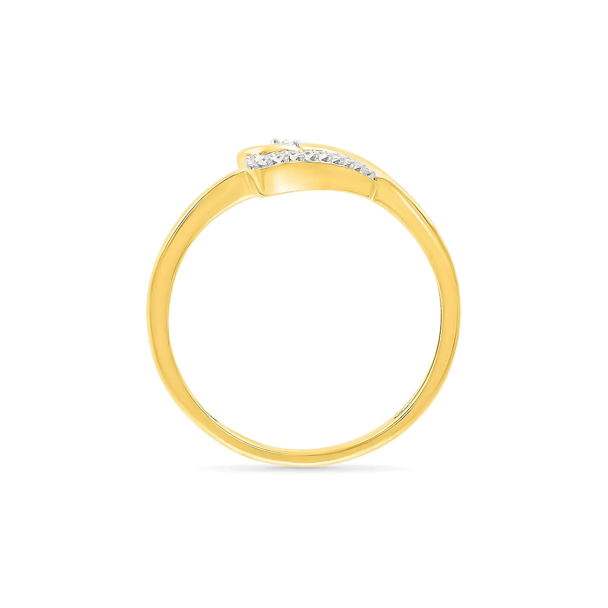 Diamond Accent Heart Ring 10K Yellow Gold Round Brilliant Cut Size 10 1mm - Image 2