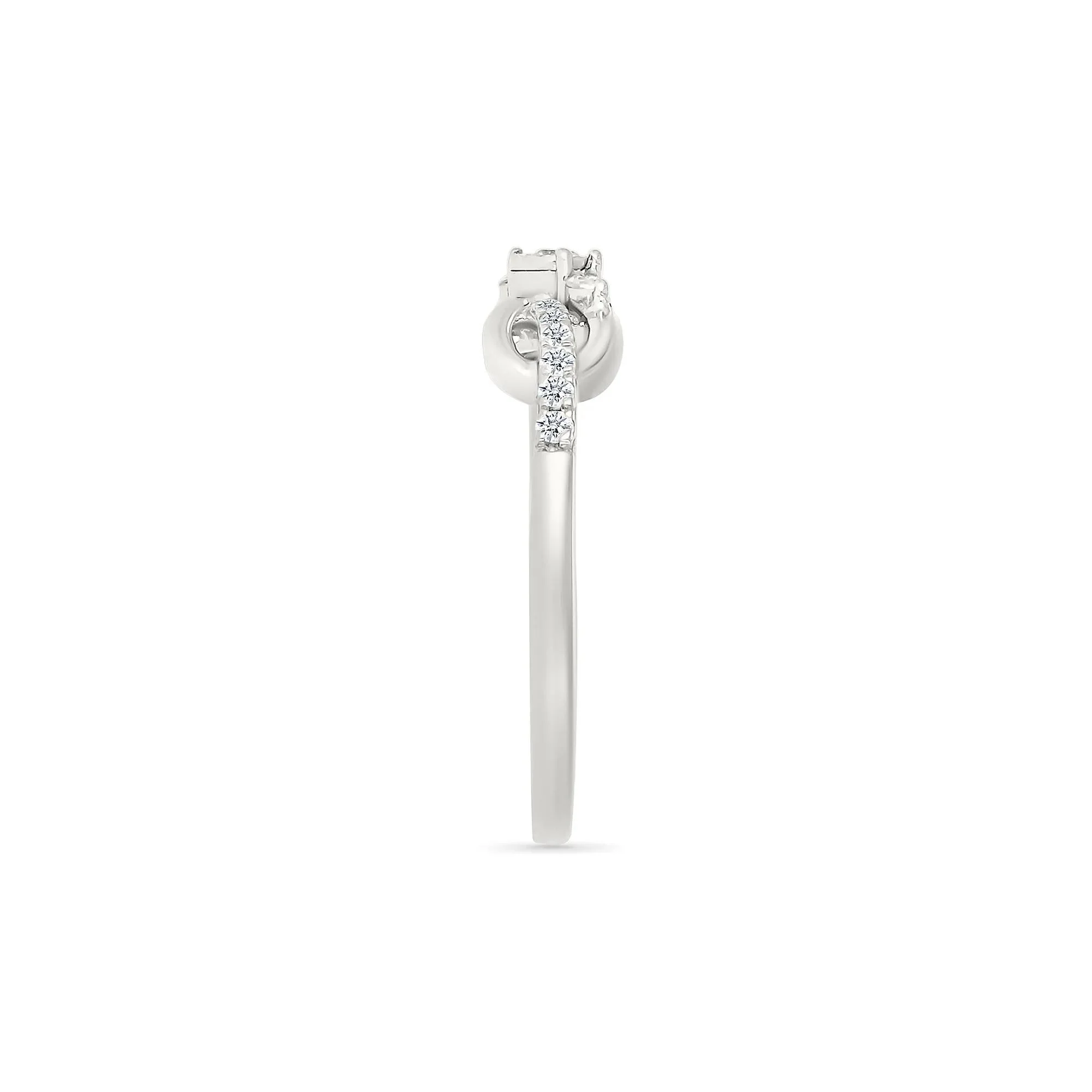 Diamond Accent Infinity Knot Ring .925 Sterling Silver Round Brilliant Cut White Size 10 2mm - Image 2