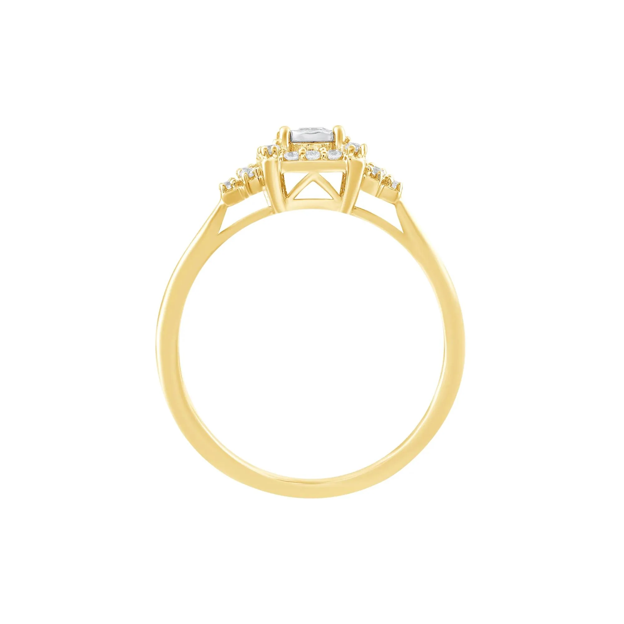 1/4 CT. Tw. Diamond Ring 10K Yellow Gold Round Brilliant Cut Size 5 - Image 2