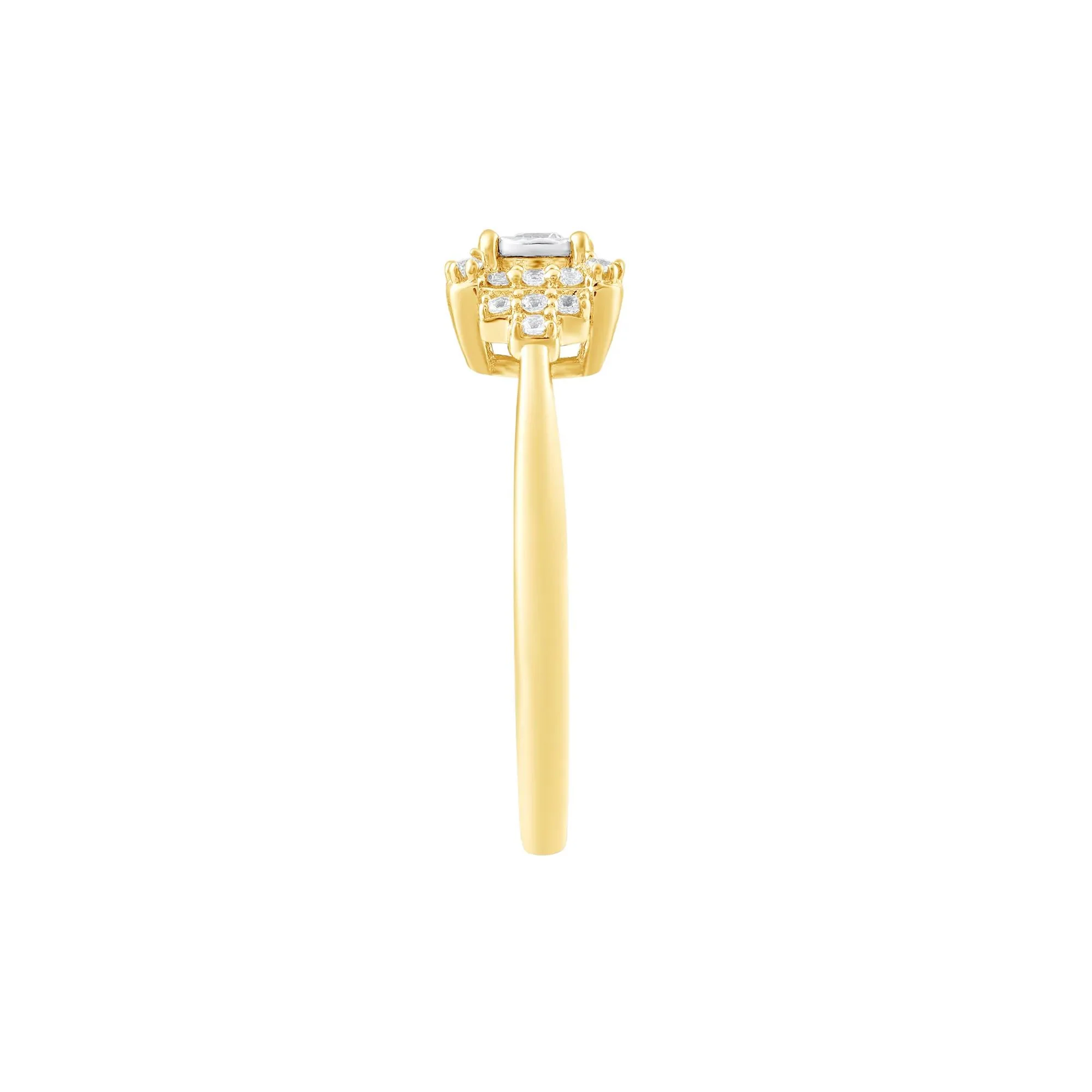 1/4 CT. Tw. Diamond Ring 10K Yellow Gold Round Brilliant Cut Size 6.5 - Image 3