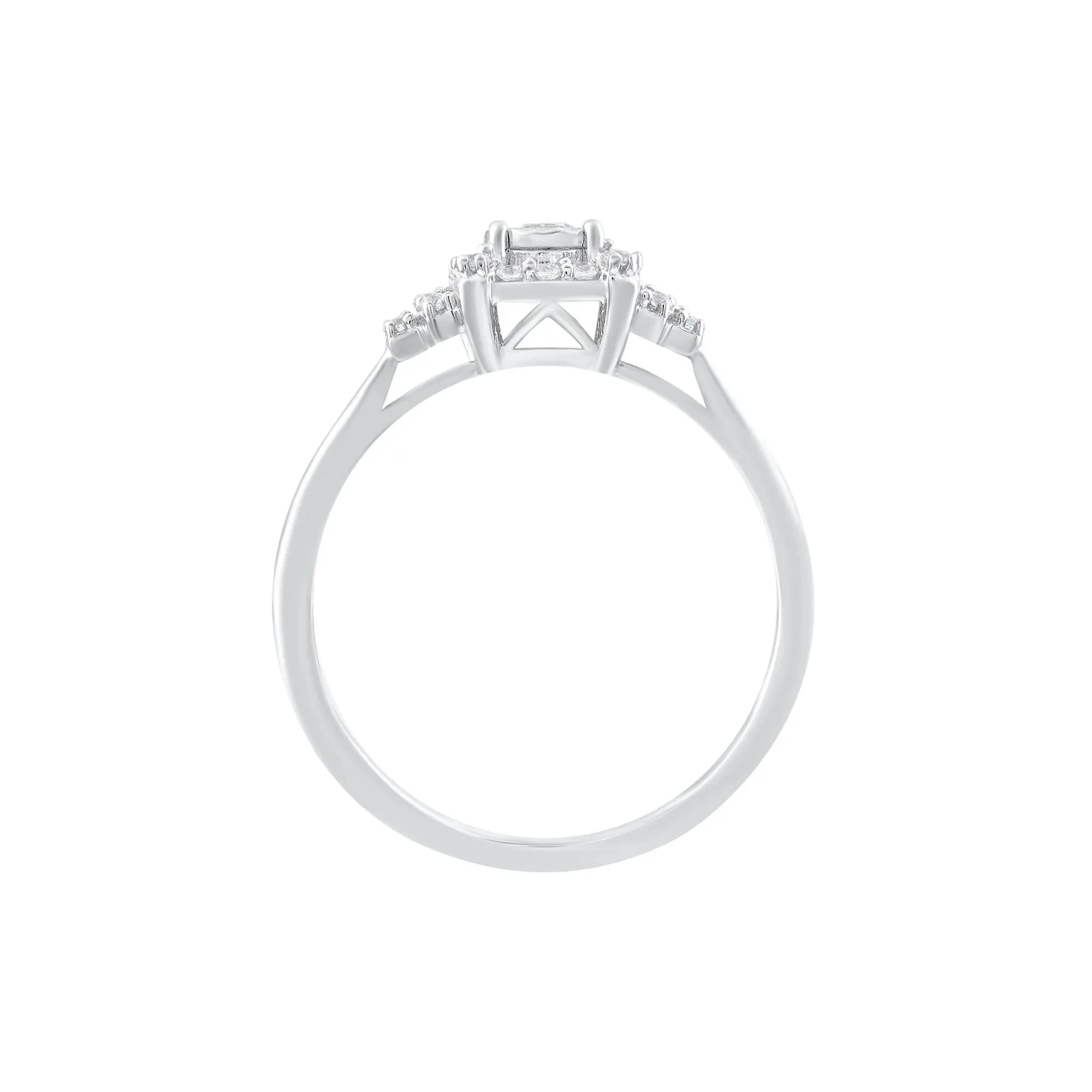 1/4 CT. Tw. Diamond Ring 10K White Gold Round Brilliant Cut Size 8.5 - Image 2