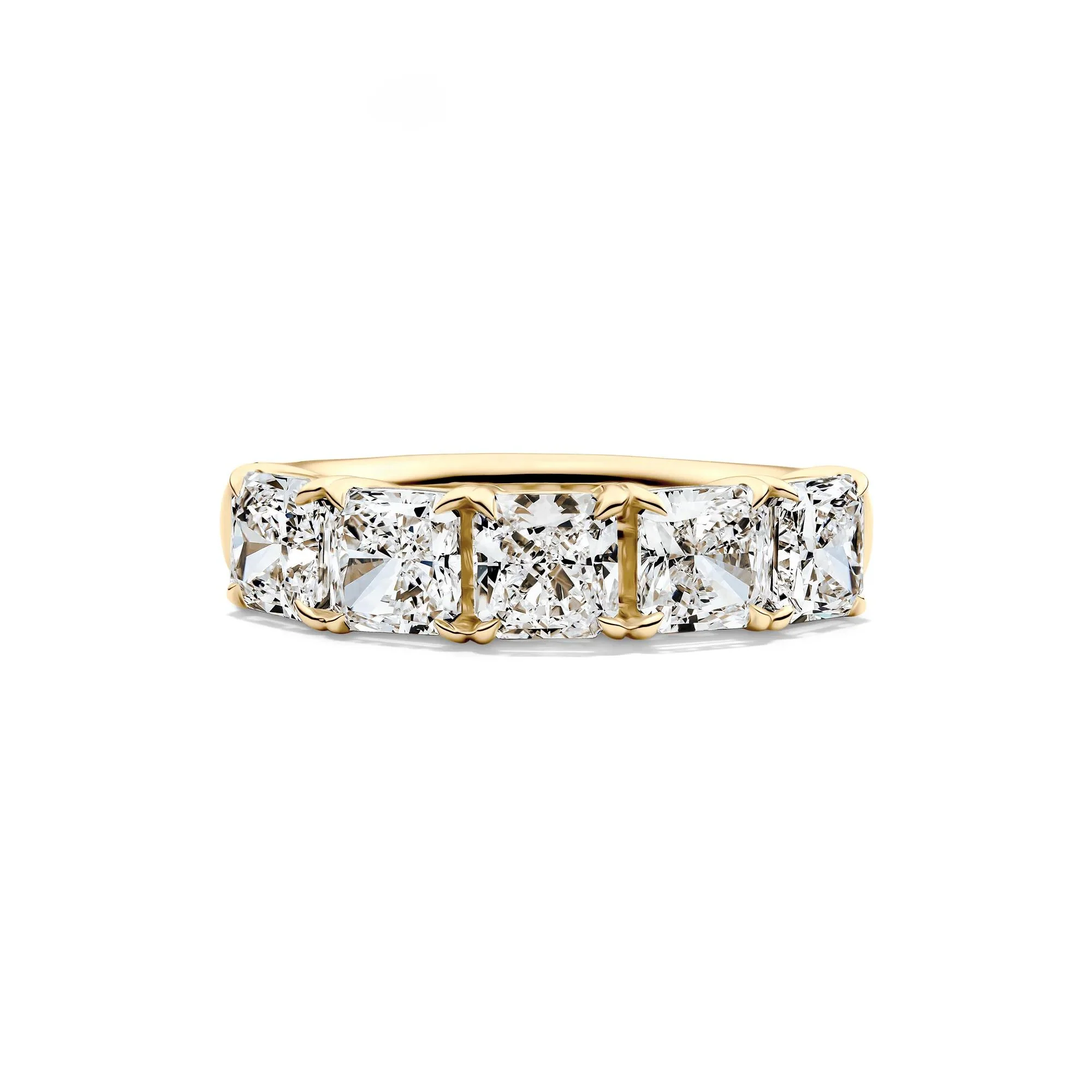 3 CT. Tw. Lab Grown Diamond Five-Stone Anniversary Band Ring 14K Yellow Gold Size 6 5mm