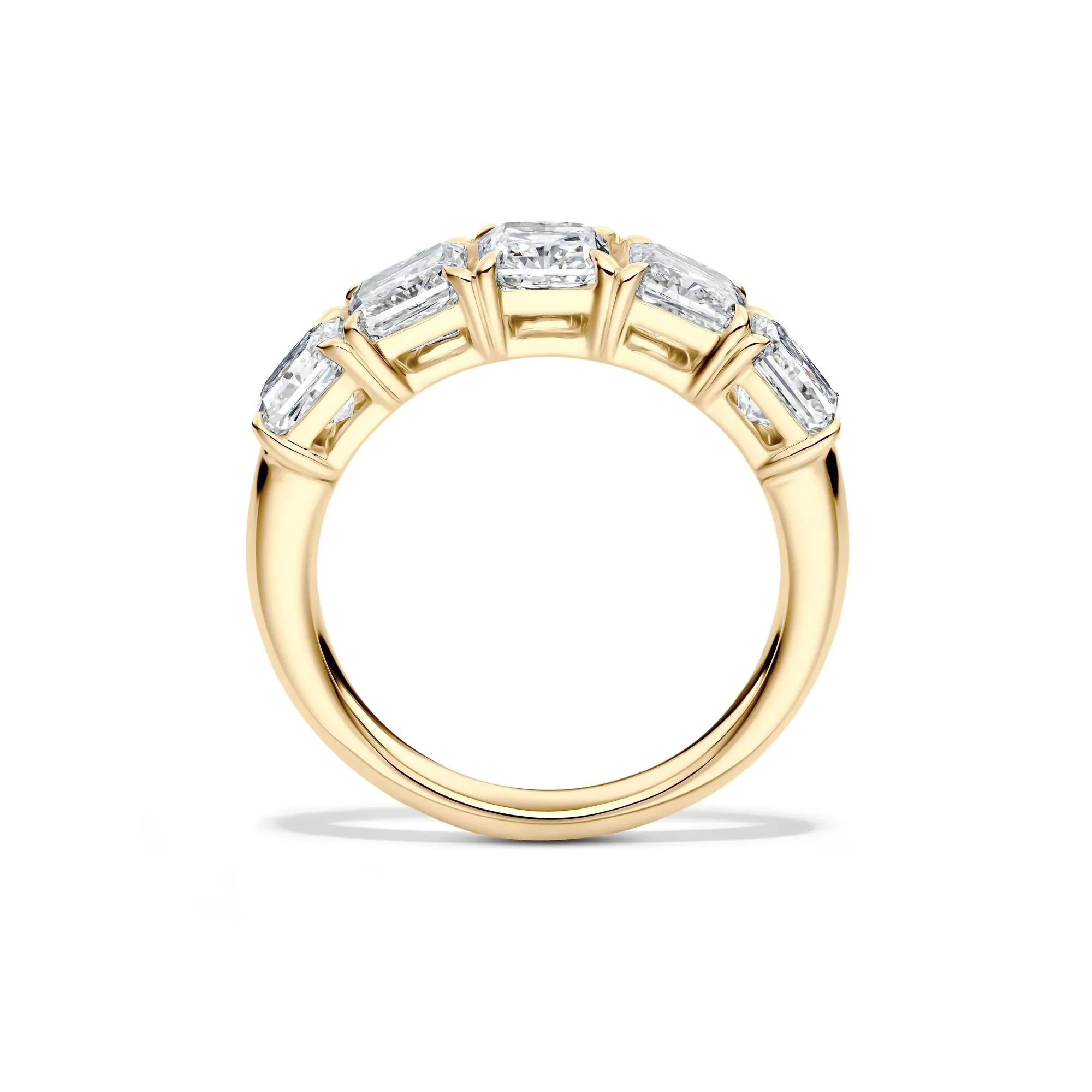 3 CT. Tw. Lab Grown Diamond Five-Stone Anniversary Band Ring 14K Yellow Gold Size 8 5mm - Image 2