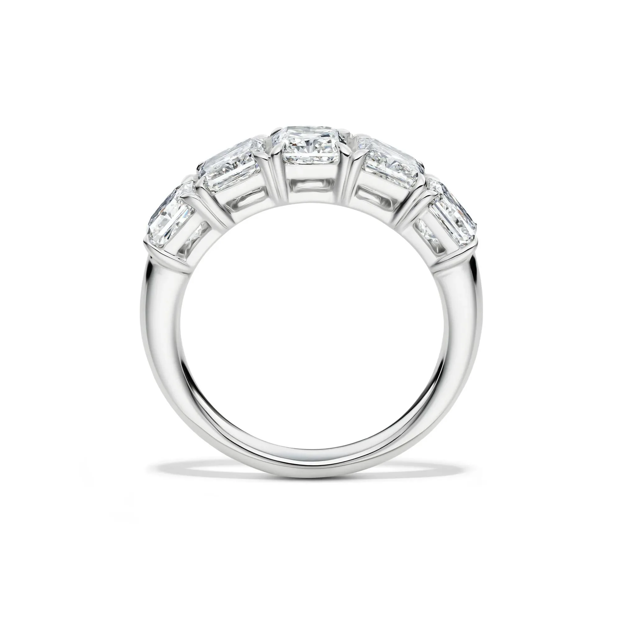 3 CT. Tw. Lab Grown Diamond Five-Stone Anniversary Band Ring 14K White Gold Size 8 5mm - Image 2