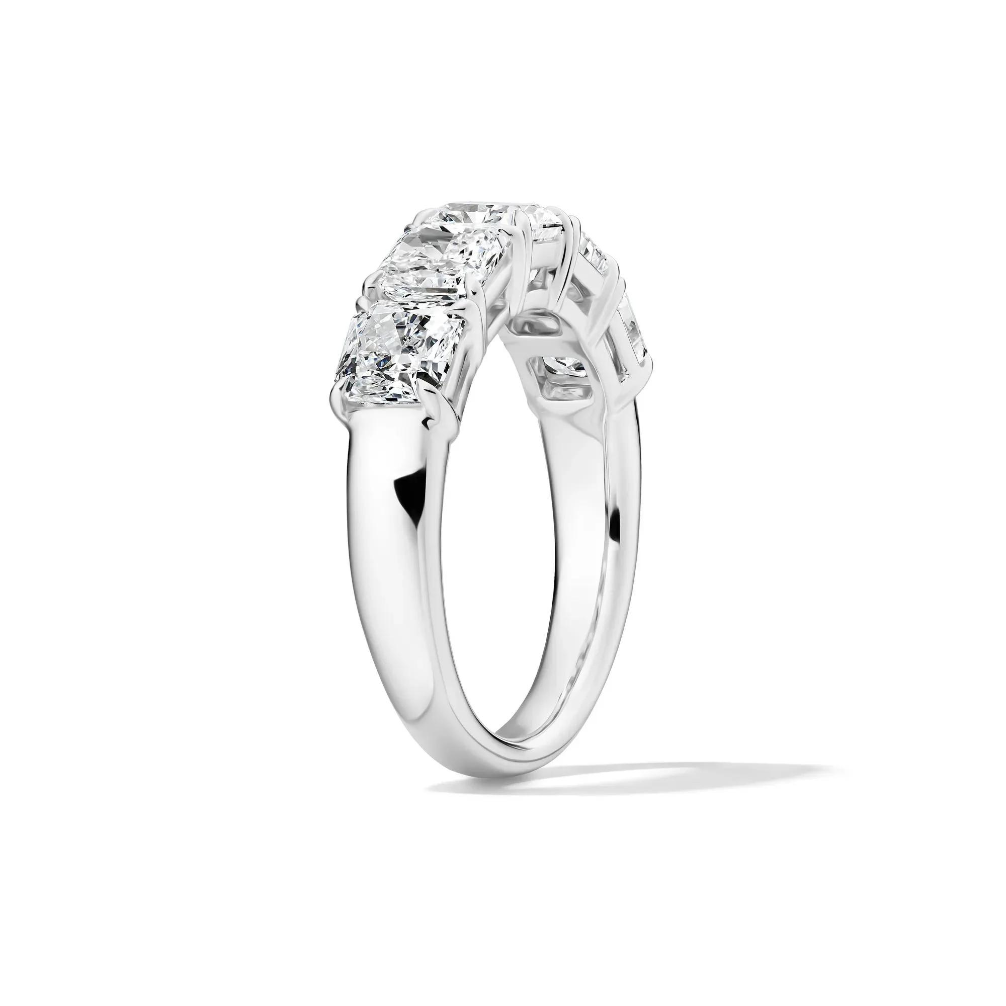 3 CT. Tw. Lab Grown Diamond Five-Stone Anniversary Band Ring 14K White Gold Size 8.5 5mm - Image 3